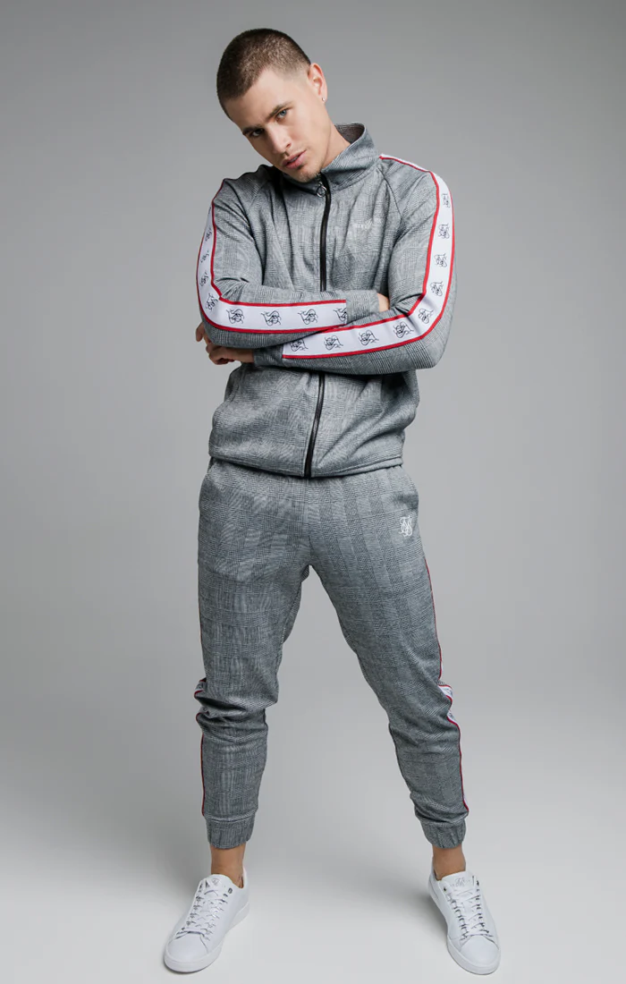 Black Deluxe Dogtooth Zip Through Hoodie - Image 6
