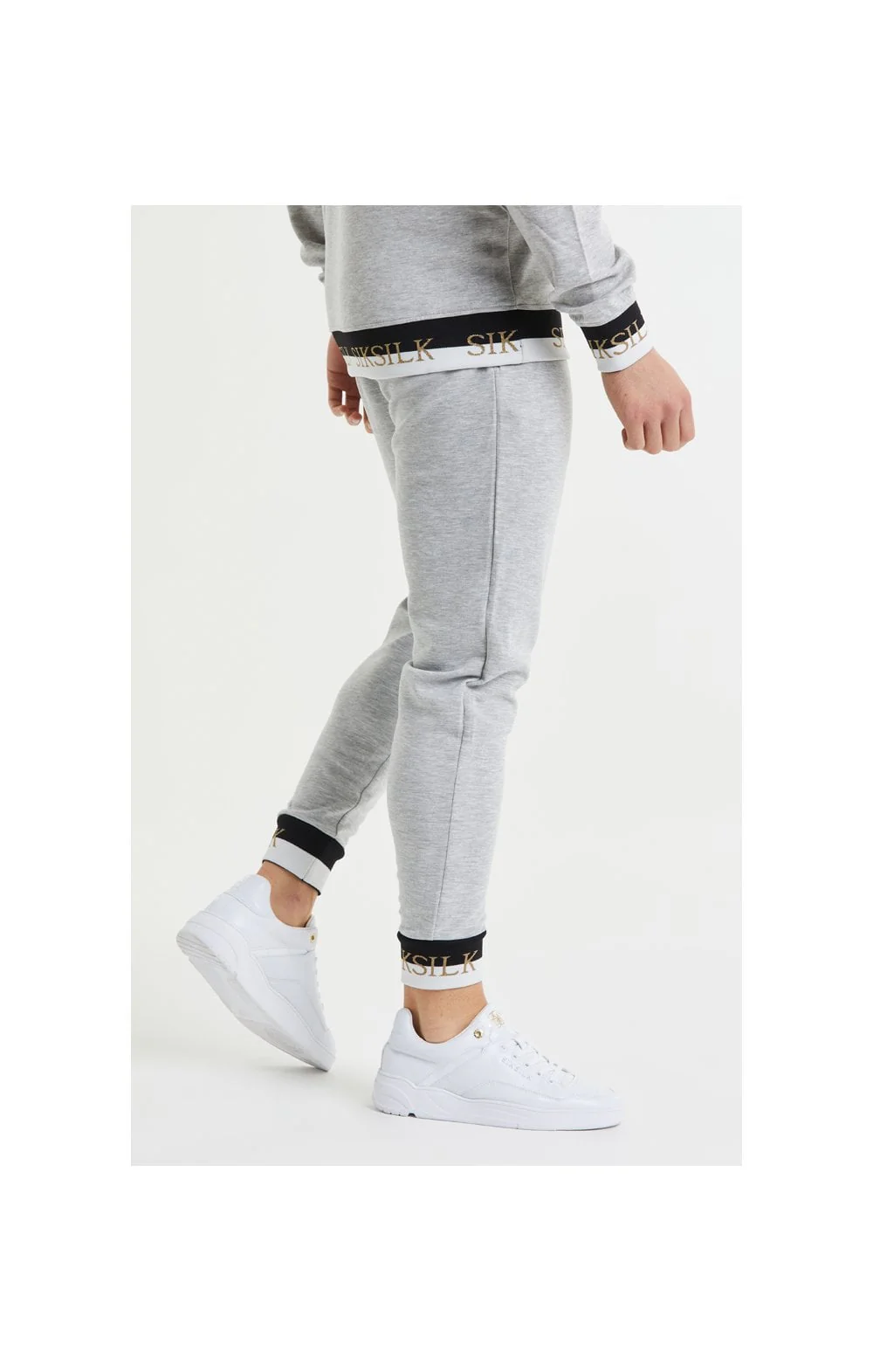 SikSilk Deluxe Fitted Jogger - Grey Marl - Image 2