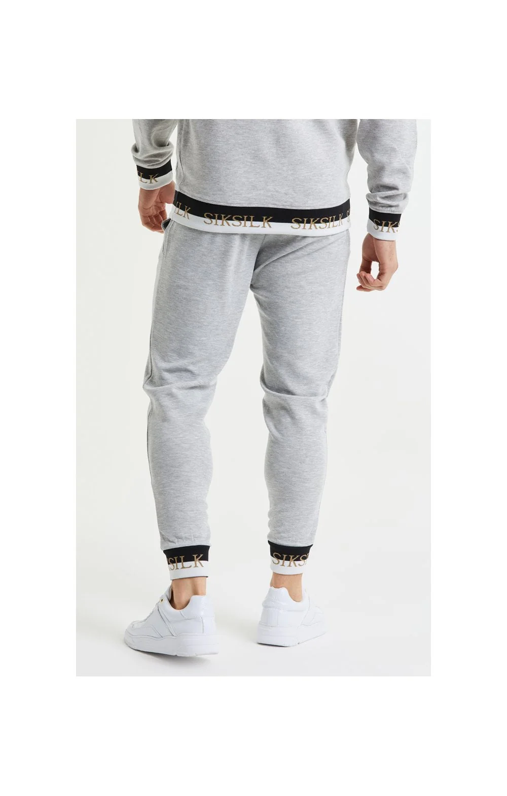 SikSilk Deluxe Fitted Jogger - Grey Marl - Image 4
