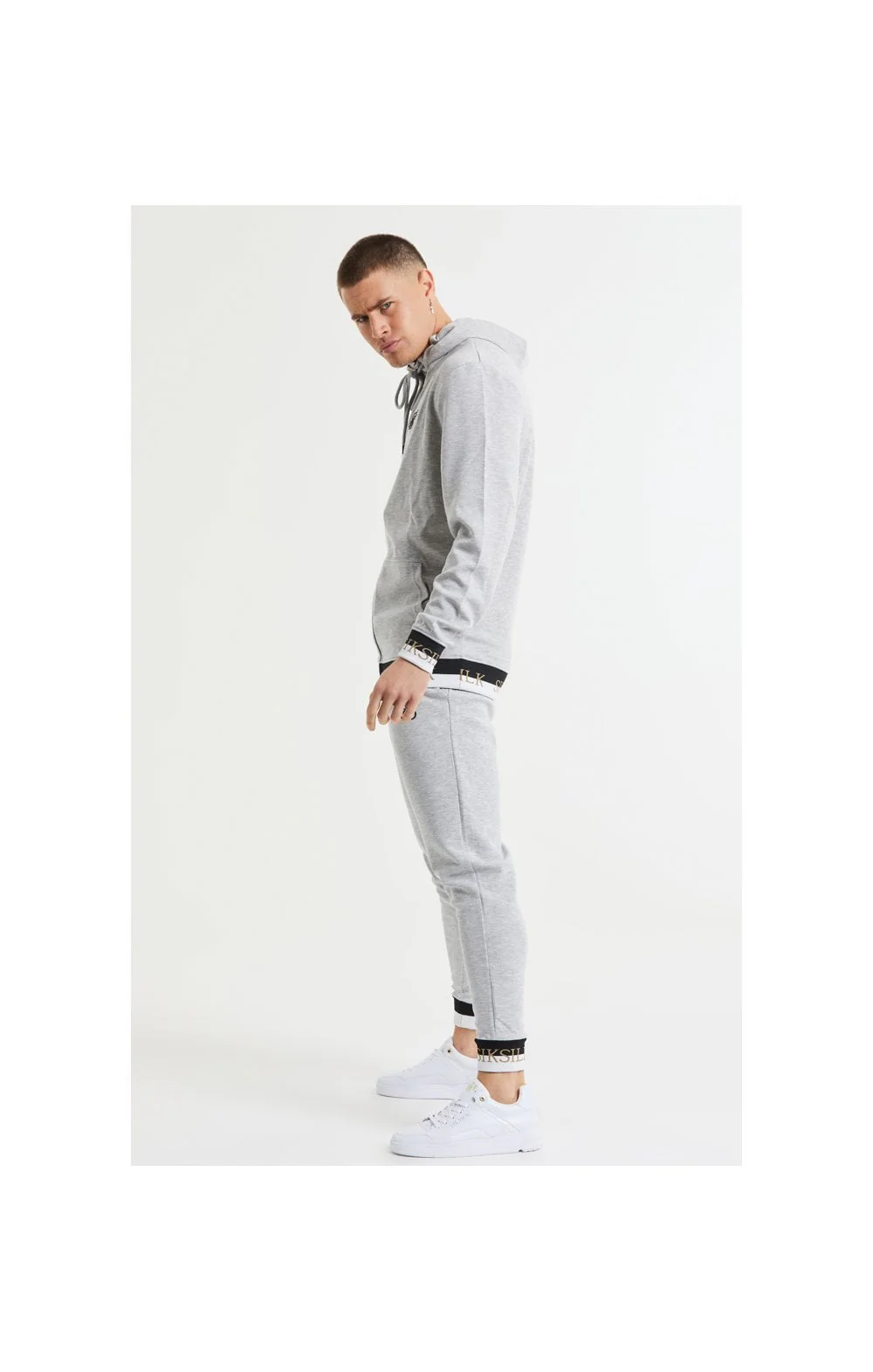 SikSilk Deluxe Fitted Jogger - Grey Marl - Image 5