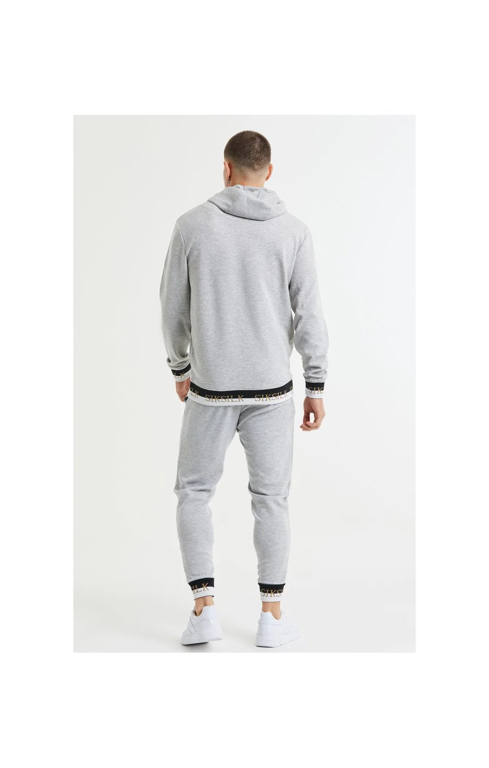 SikSilk Deluxe Fitted Jogger - Grey Marl - Image 7