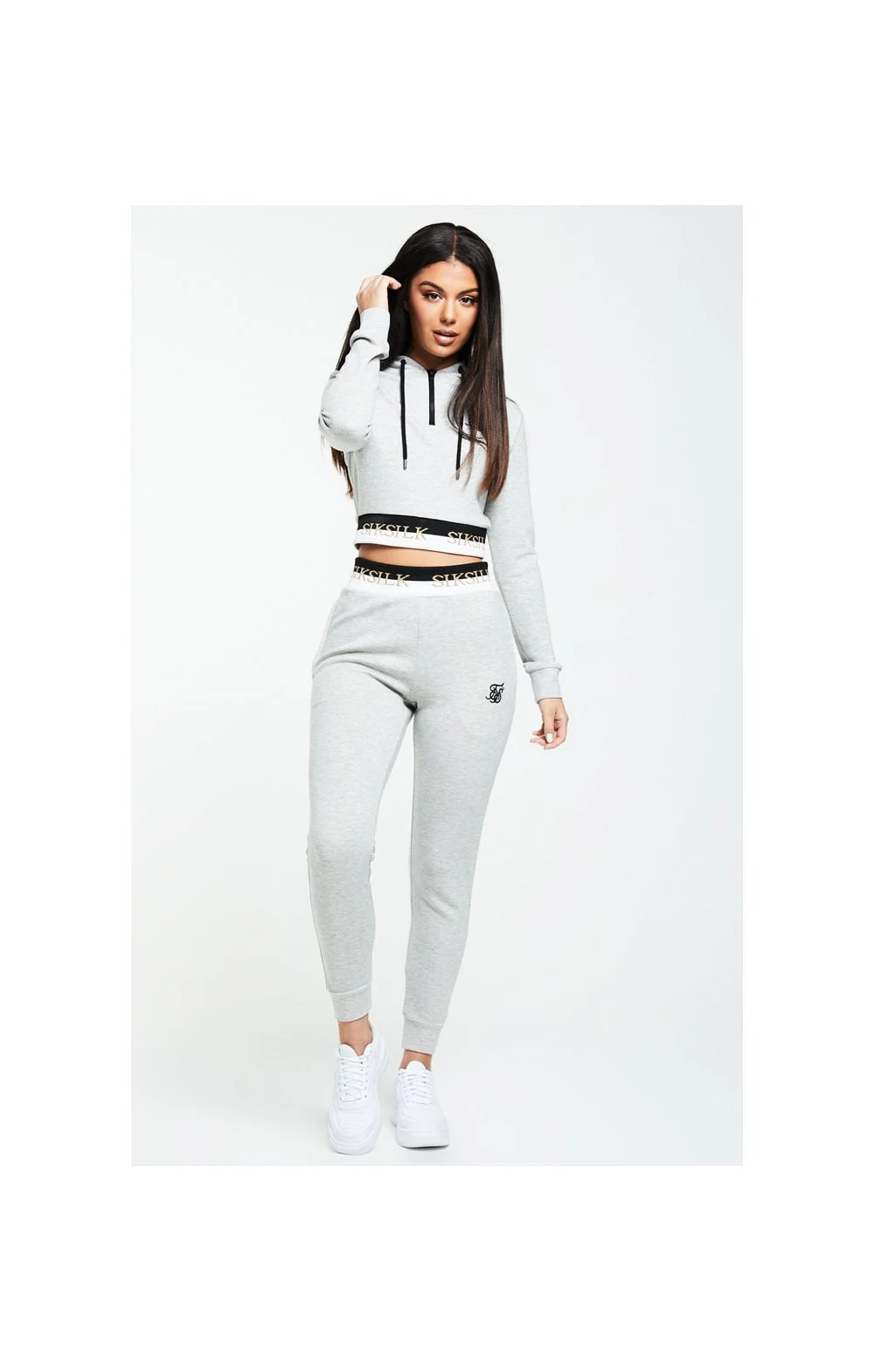 SikSilk Deluxe Track Pants - Grey Marl - Image 2