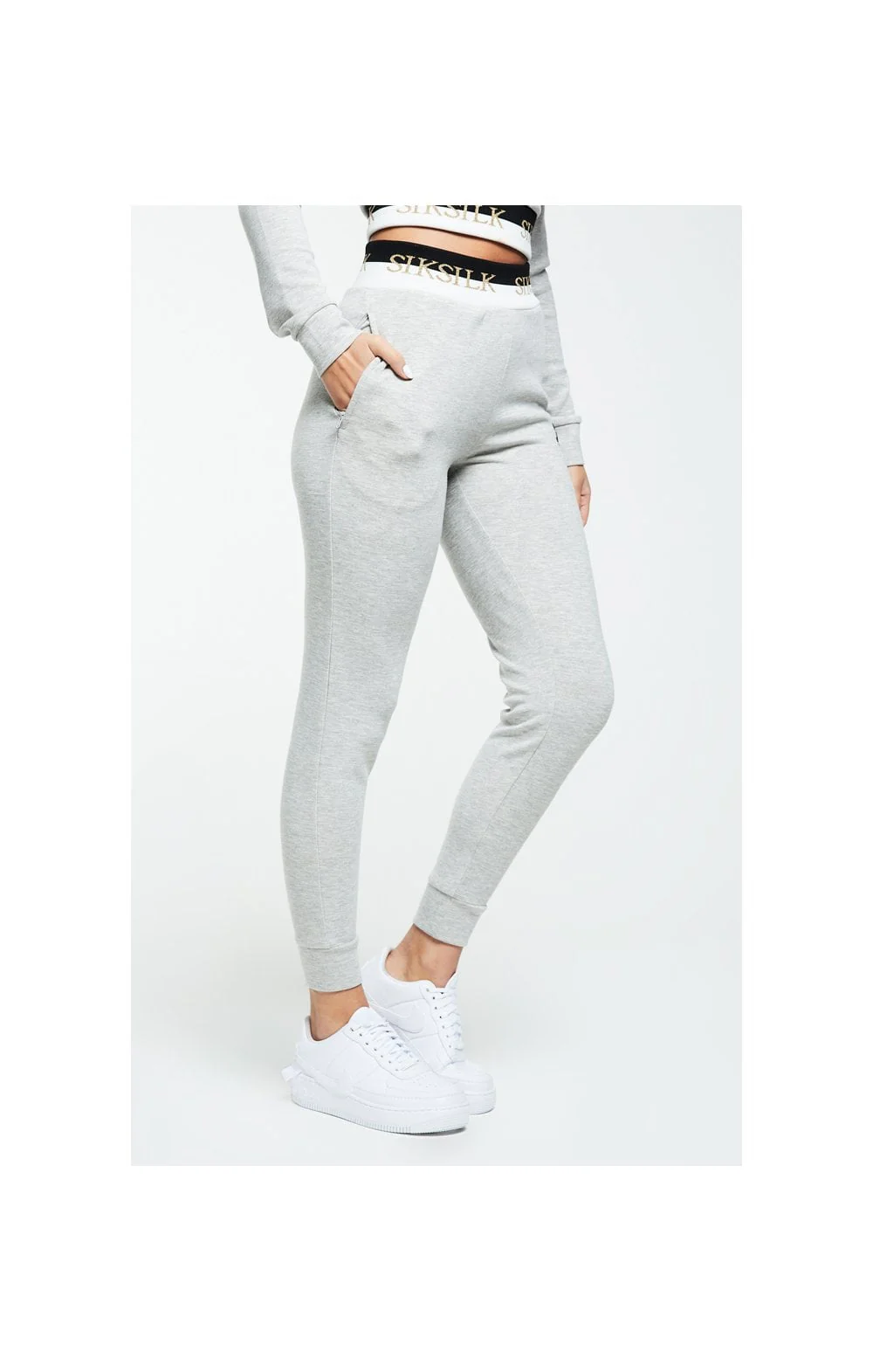 SikSilk Deluxe Track Pants - Grey Marl - Image 3