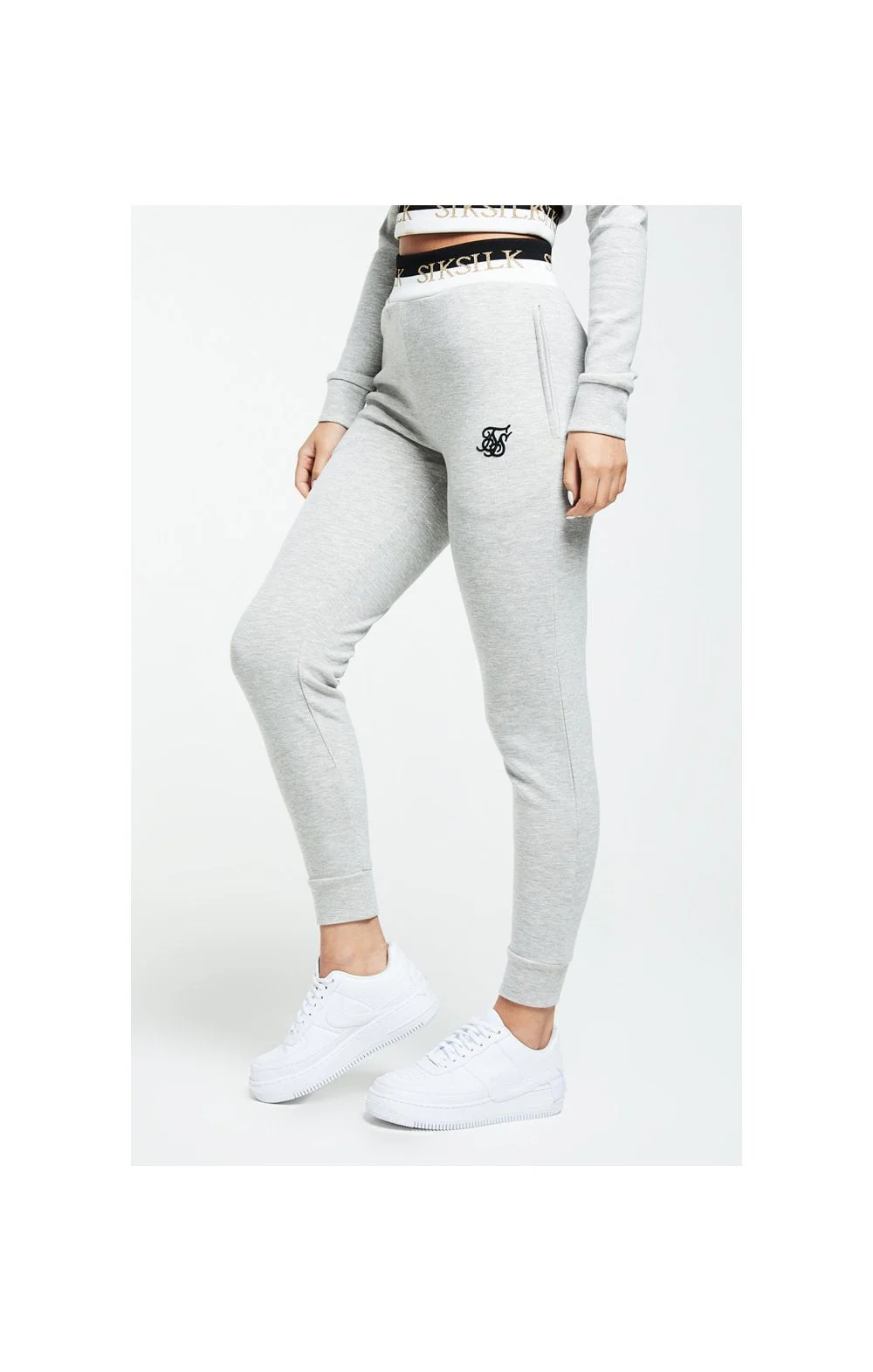 SikSilk Deluxe Track Pants - Grey Marl - Image 4