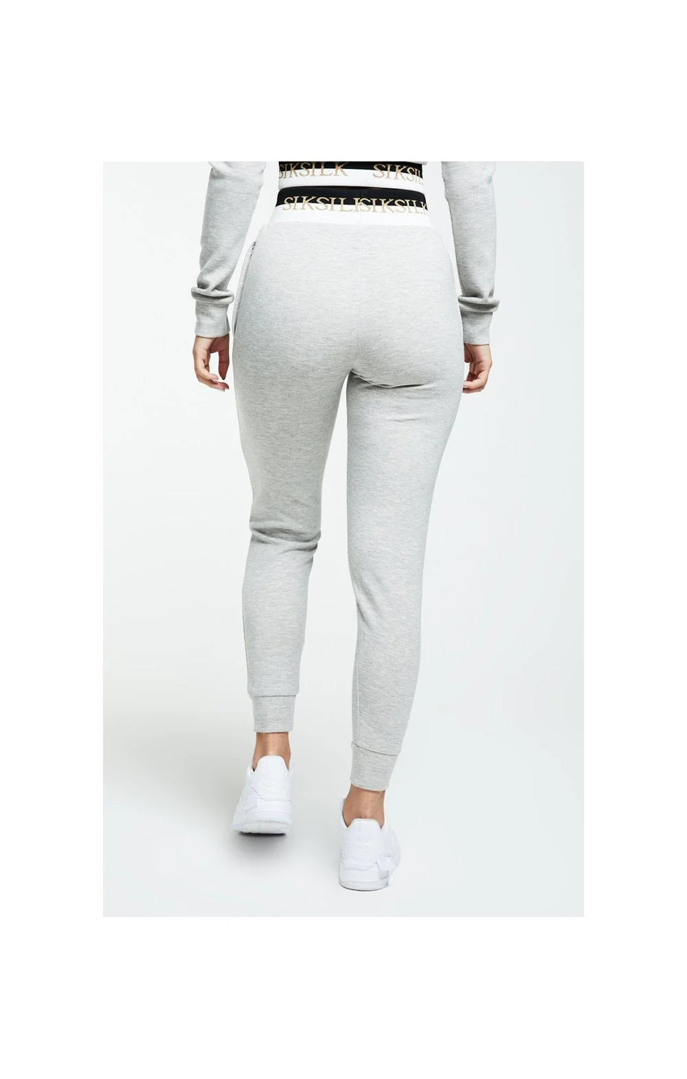 SikSilk Deluxe Track Pants - Grey Marl - Image 6