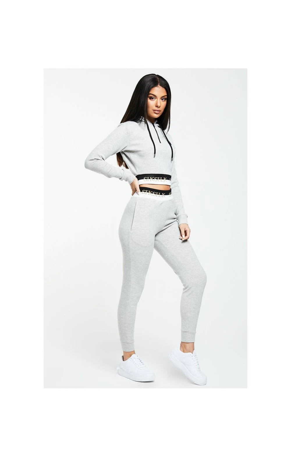 SikSilk Deluxe Track Top - Grey Marl - Image 3