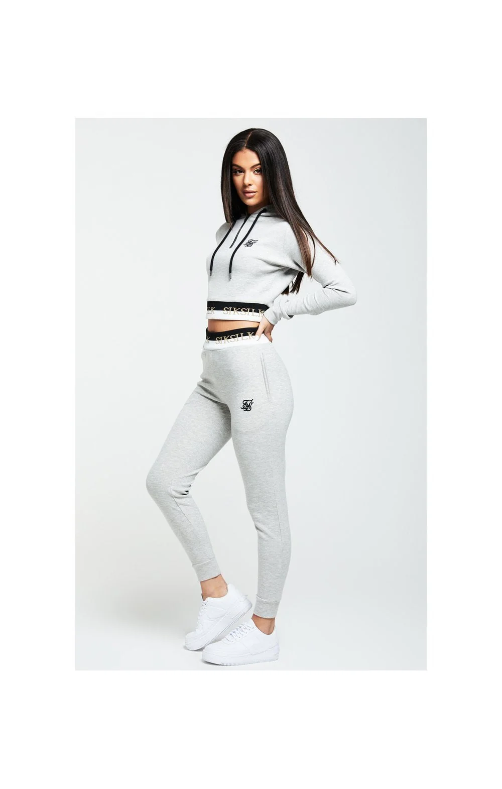 SikSilk Deluxe Track Top - Grey Marl - Image 4