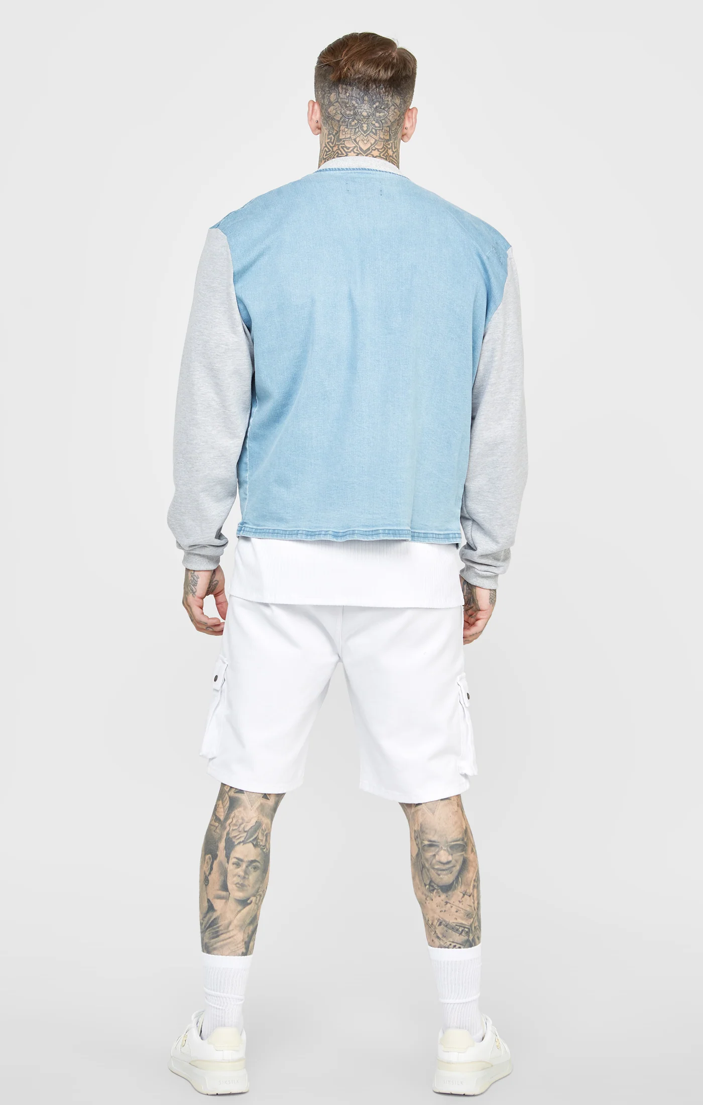Blue Denim Bomber Jacket - Image 5