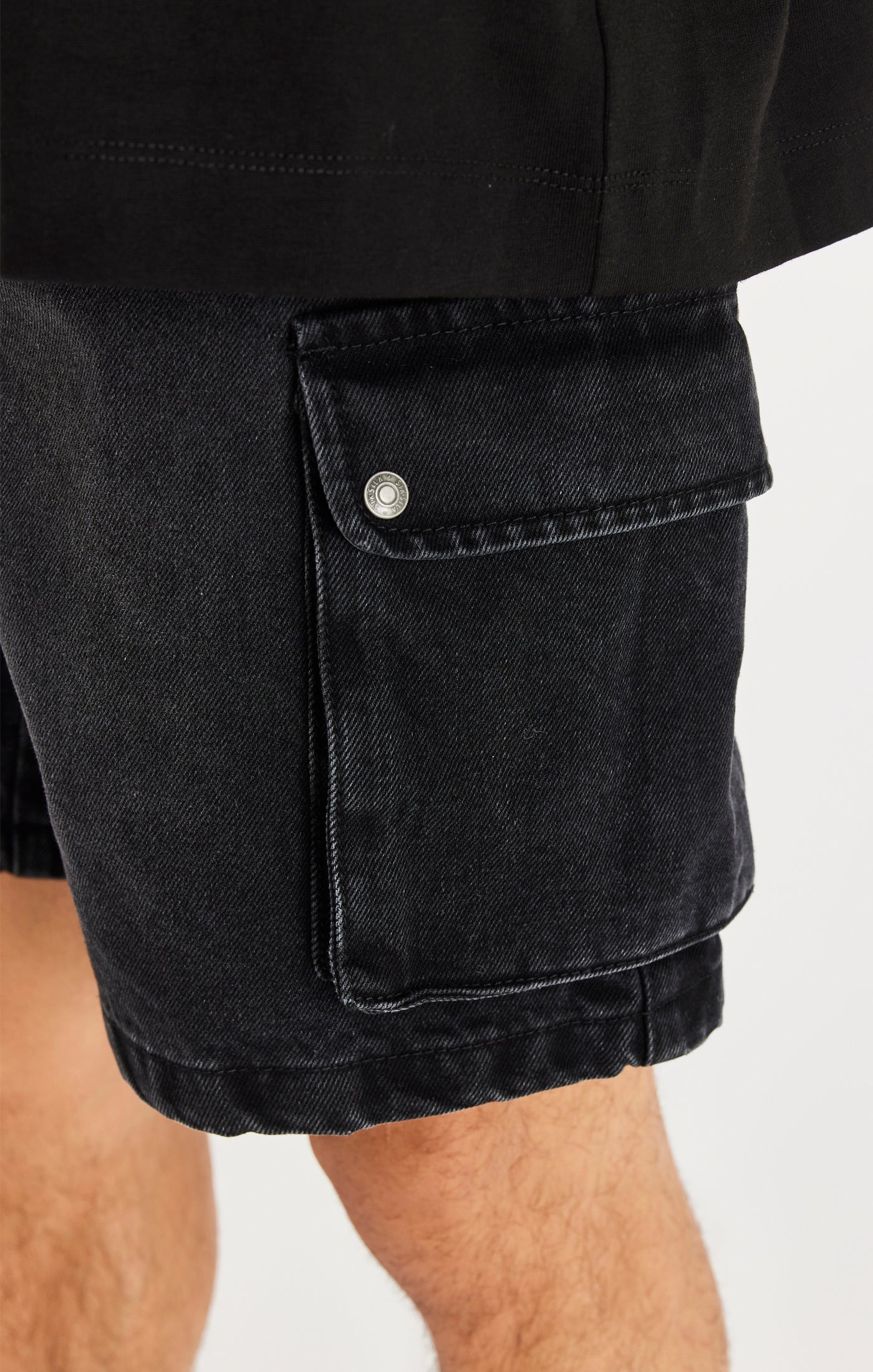 Black Denim Cargo Short - Image 2