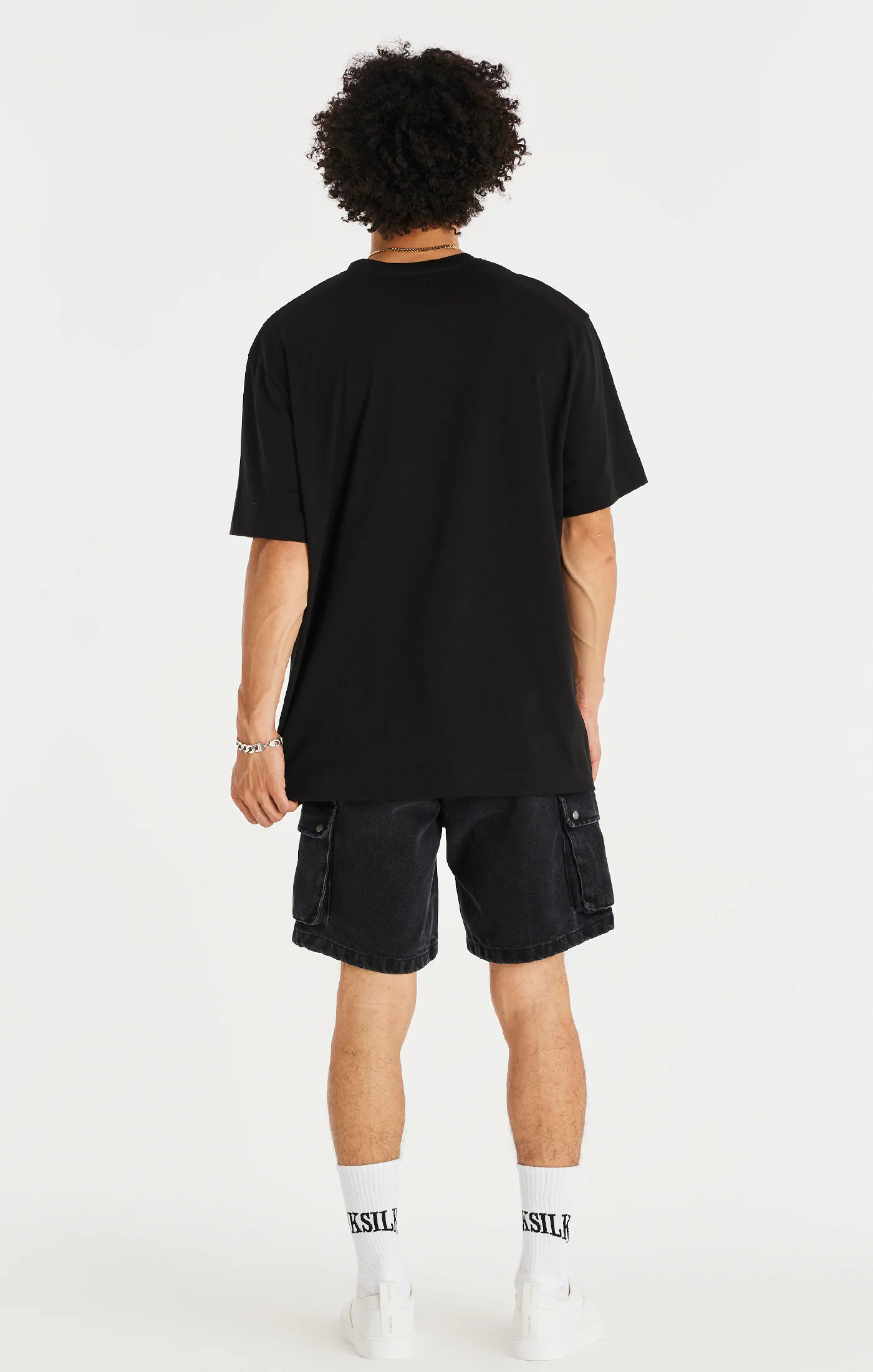Black Denim Cargo Short - Image 7