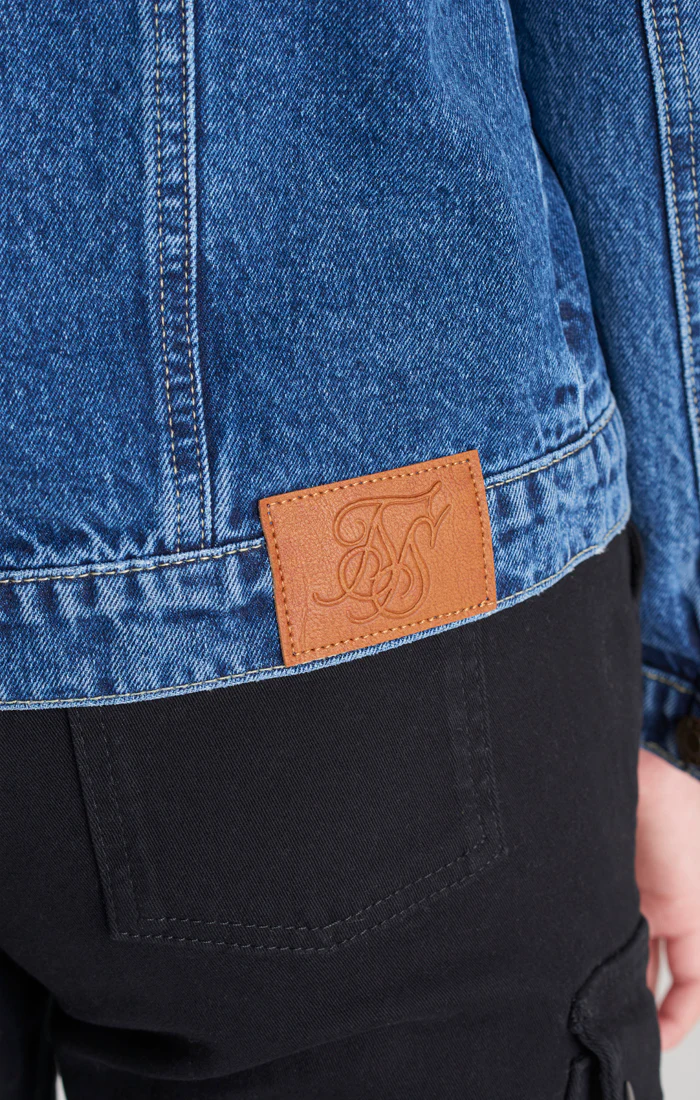 Girls Midstone Denim Hooded Jacket - Image 4