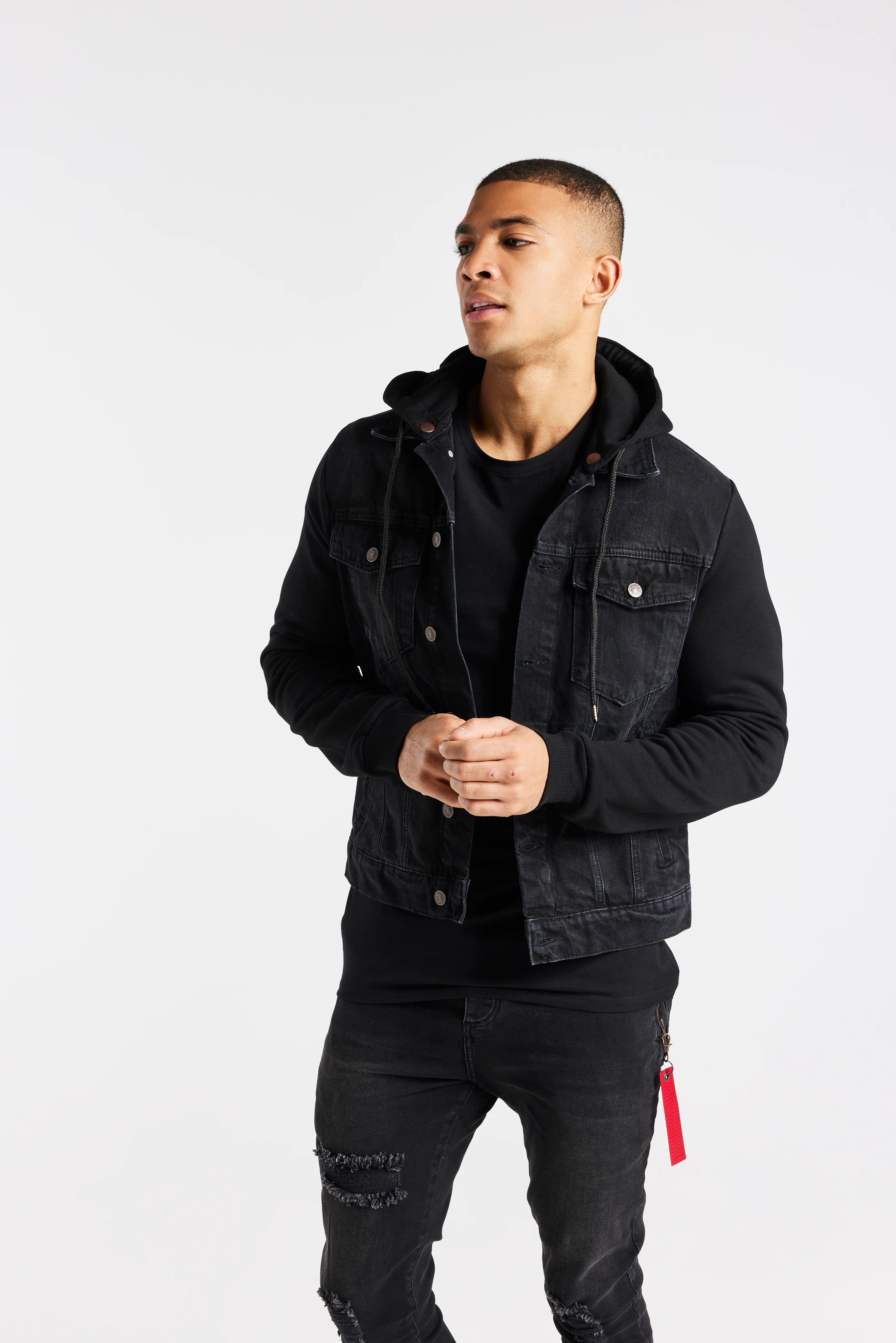 Black Essential Denim Jacket - Image 2