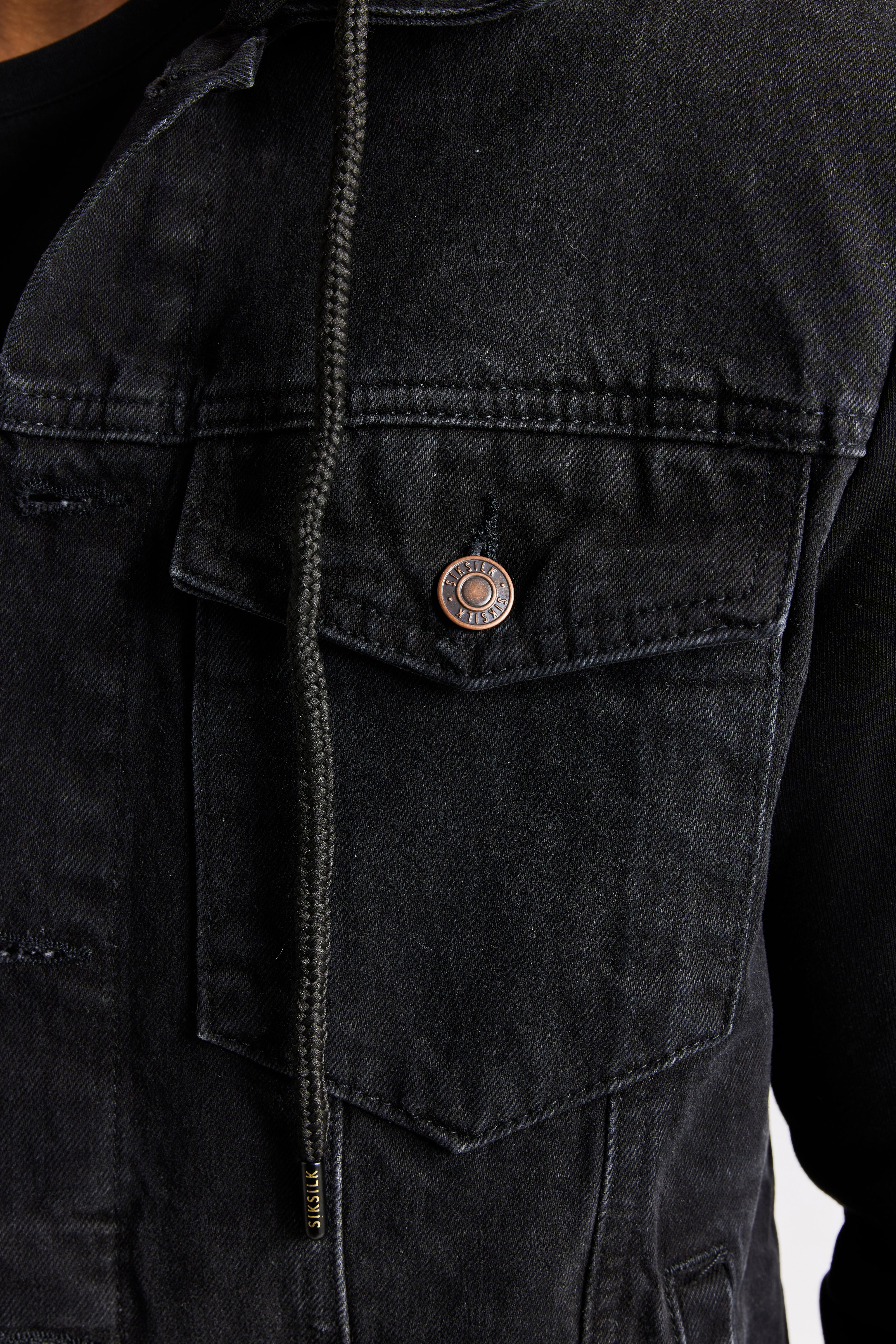 Black Essential Denim Jacket - Image 6