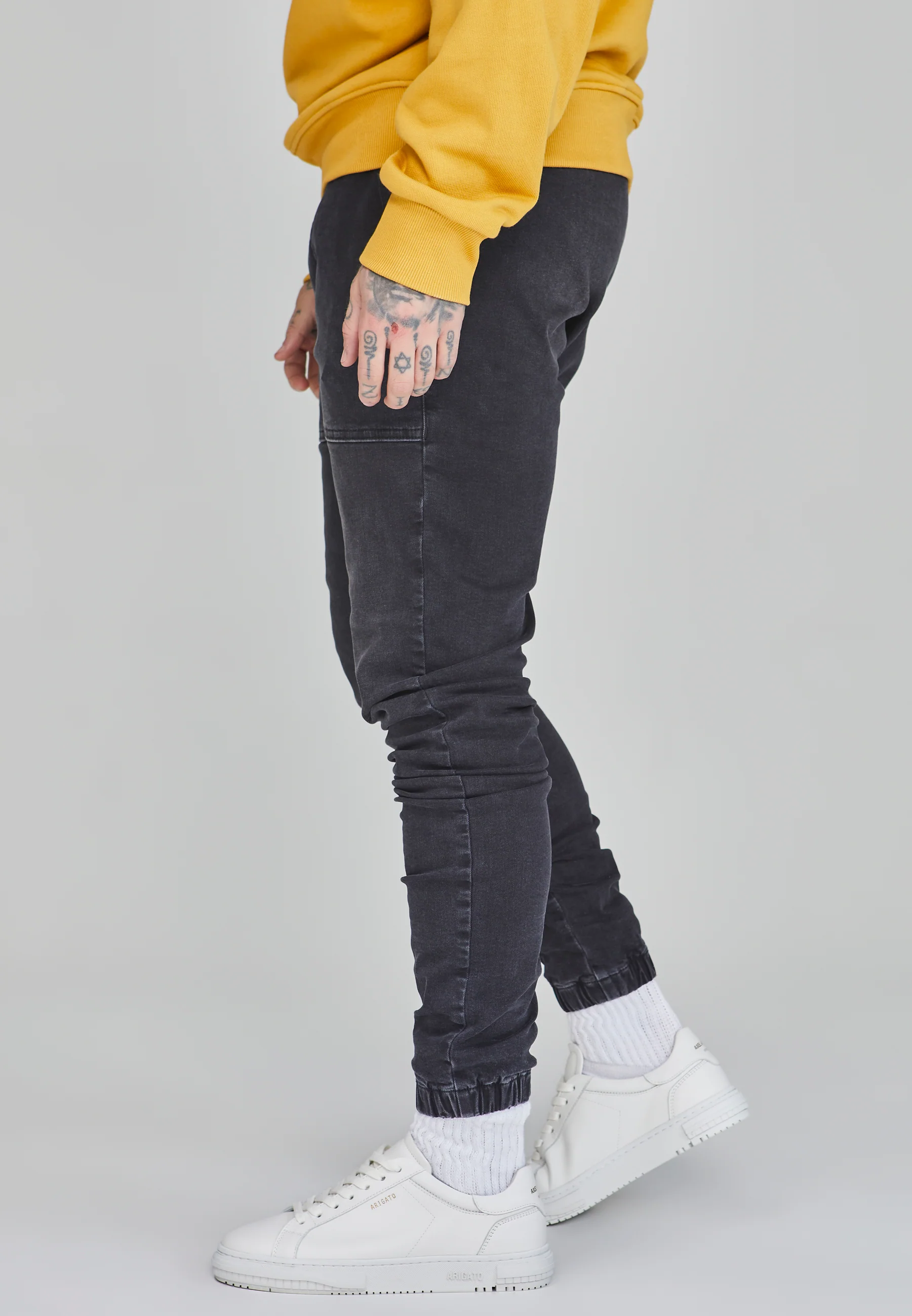 Black Denim Joggers - Image 3