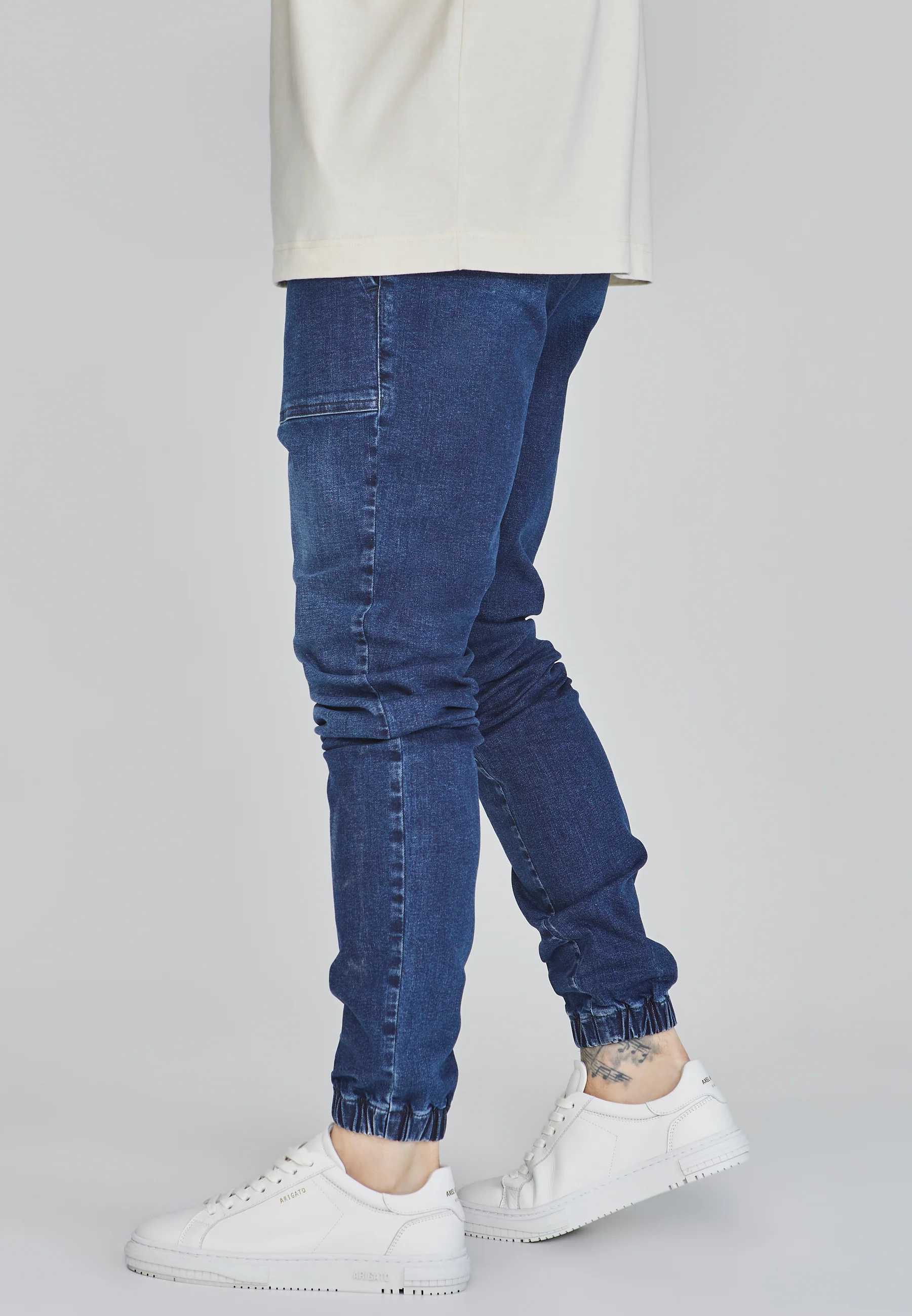 Blue Denim Joggers - Image 3
