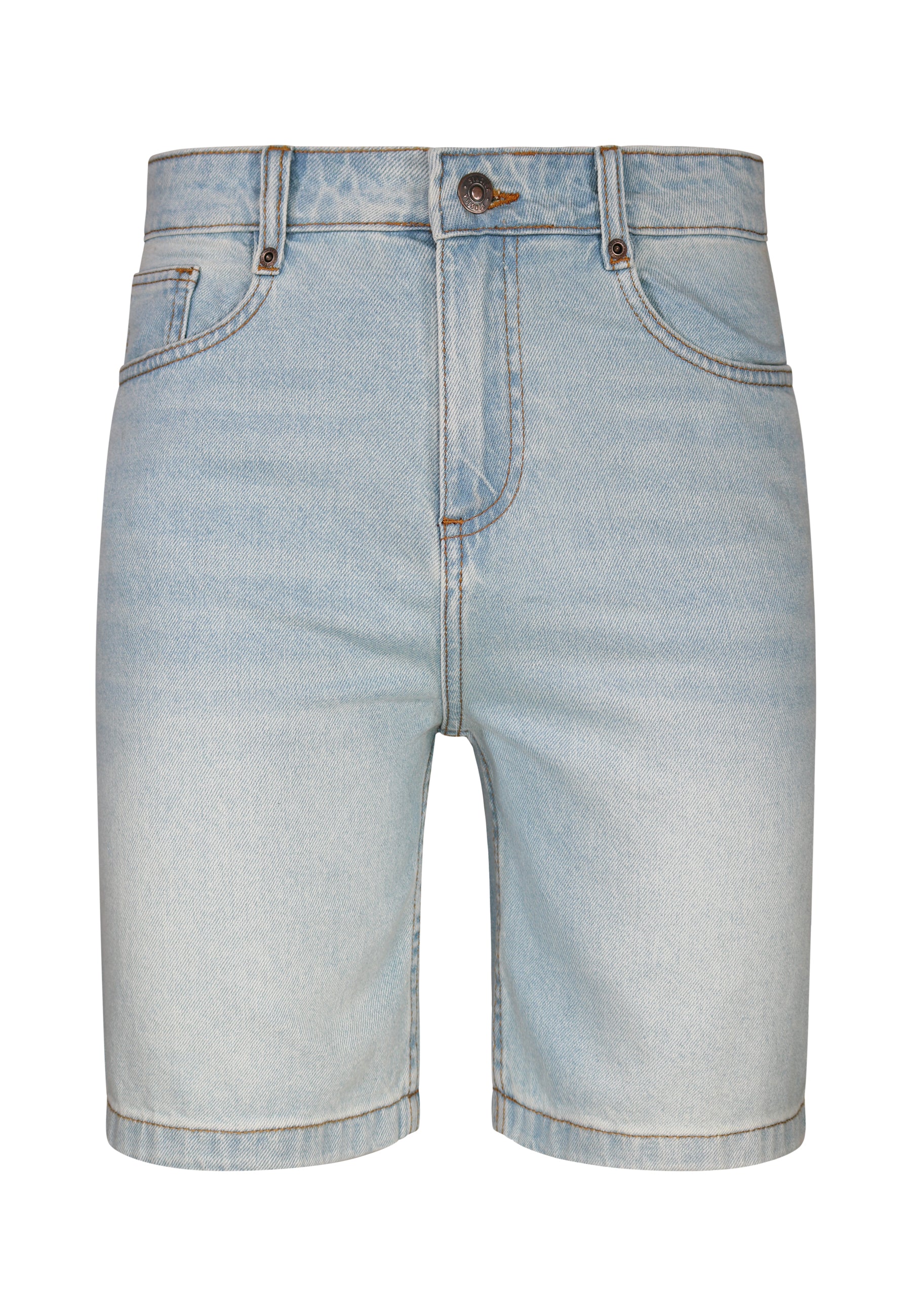 Washed Light Blue Denim Shorts - Image 6