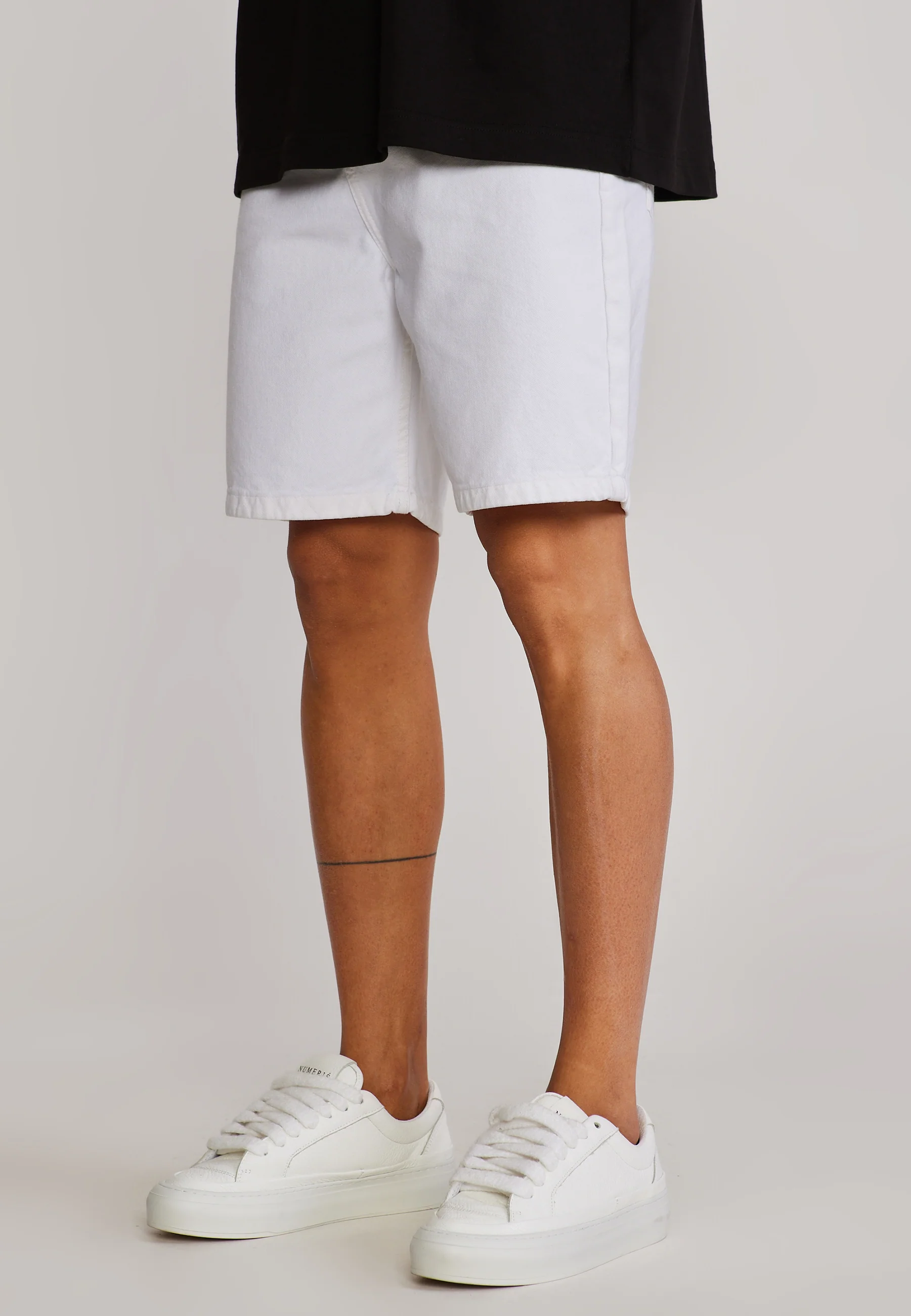 Washed Ecru Denim Shorts