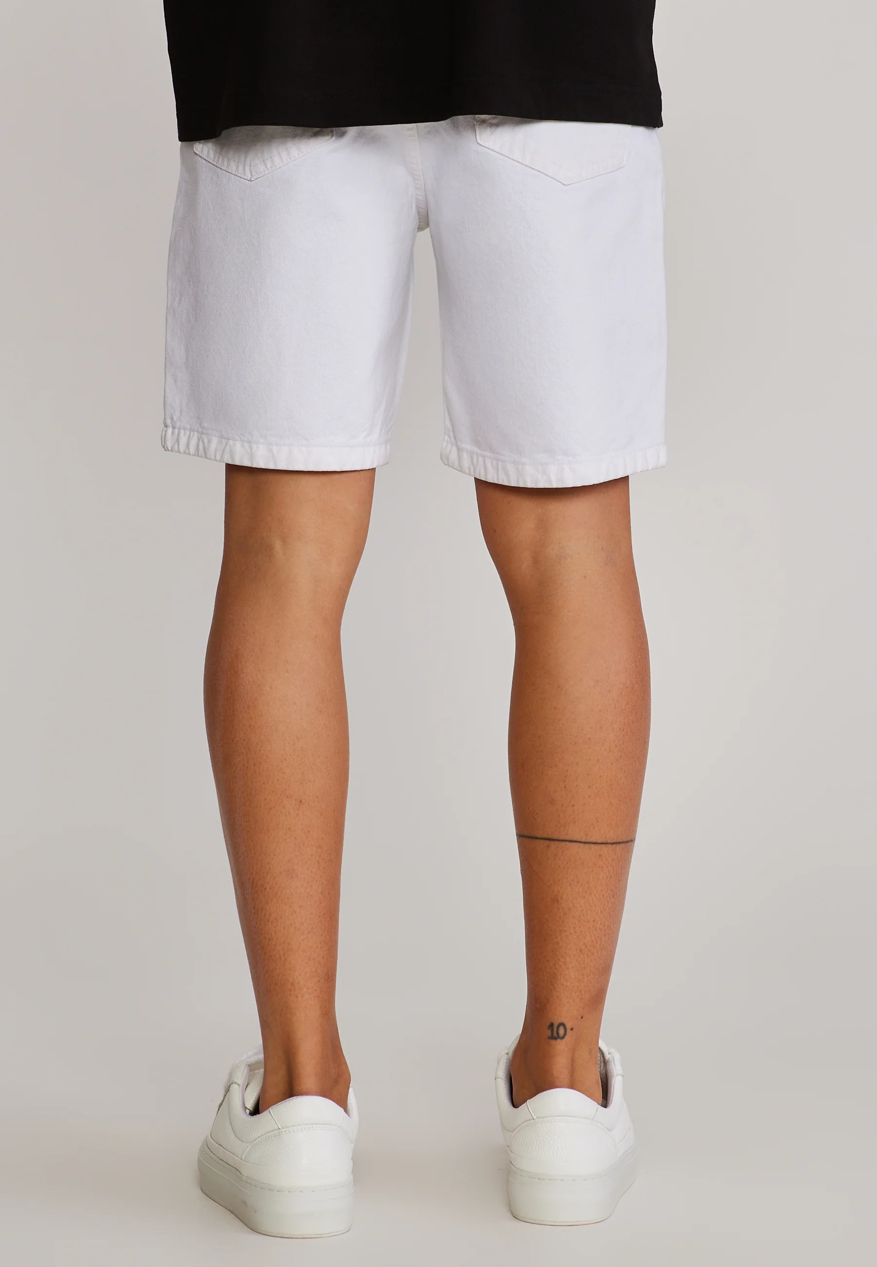 Washed Ecru Denim Shorts - Image 5