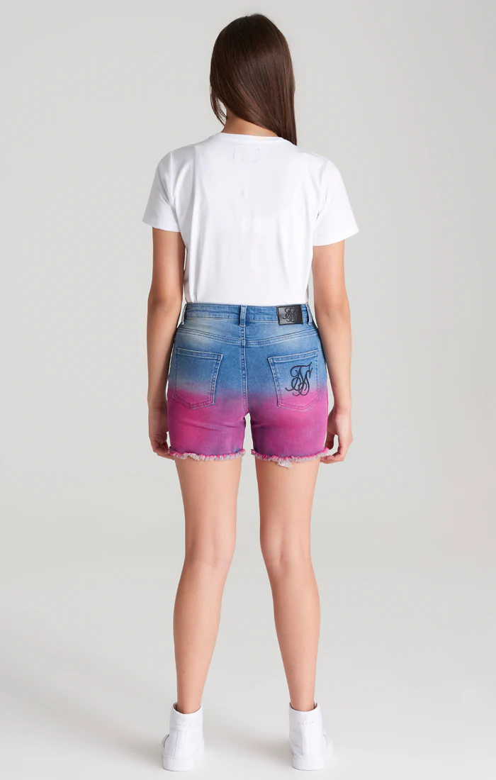 Girls Blue Dip Dye Denim Short - Image 5