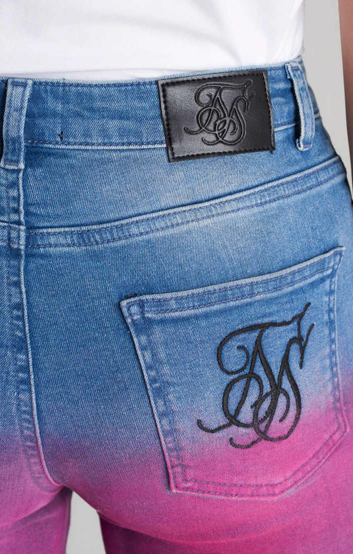 Girls Blue Dip Dye Denim Short - Image 6