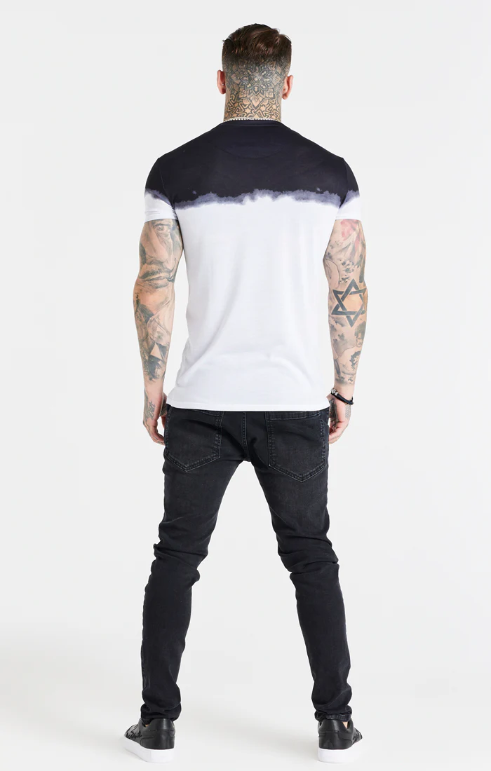 White Dip Dye Fade Muscle T-Shirt - Image 6