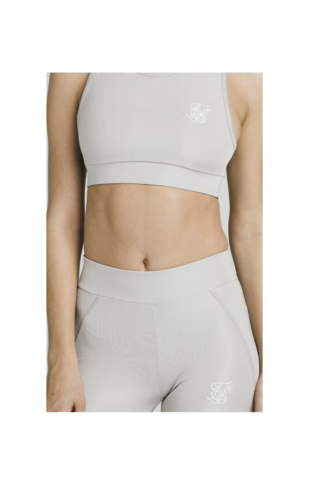 SikSilk Disco Bralette – Silver - Image 2