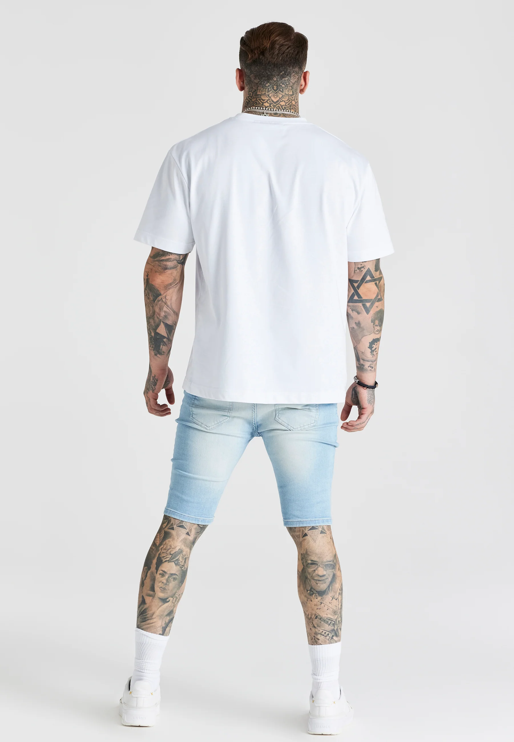 Blue Distressed Denim Short - Image 5
