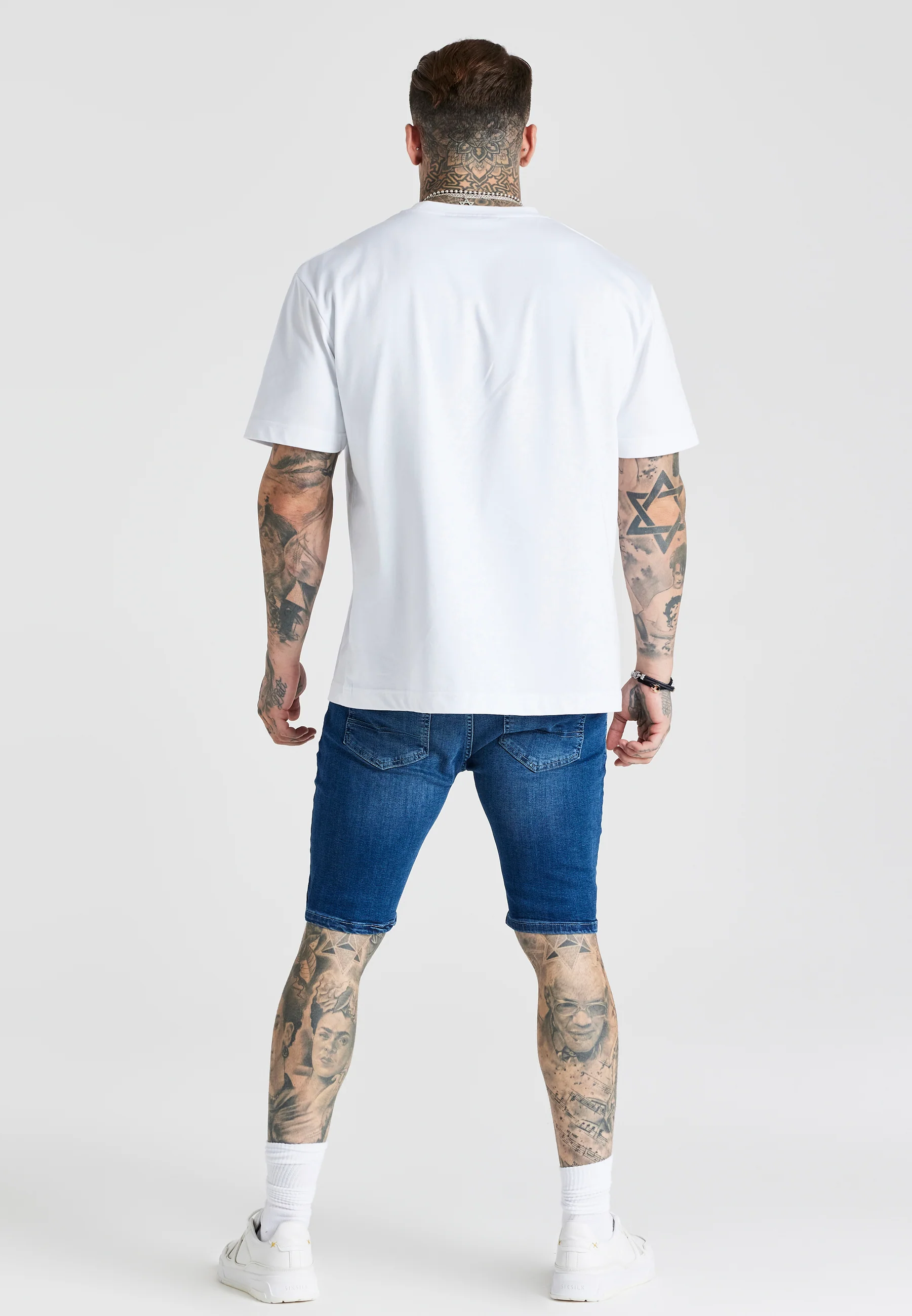 Blue Distressed Denim Short - Image 5