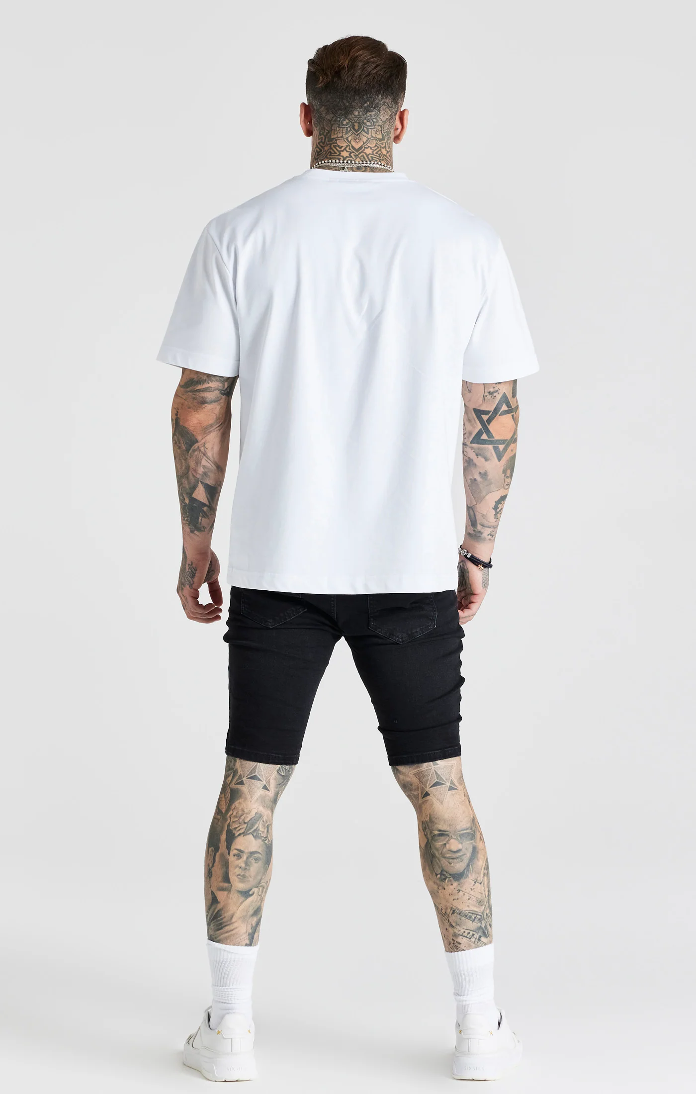 Black Distressed Denim Short - Image 5