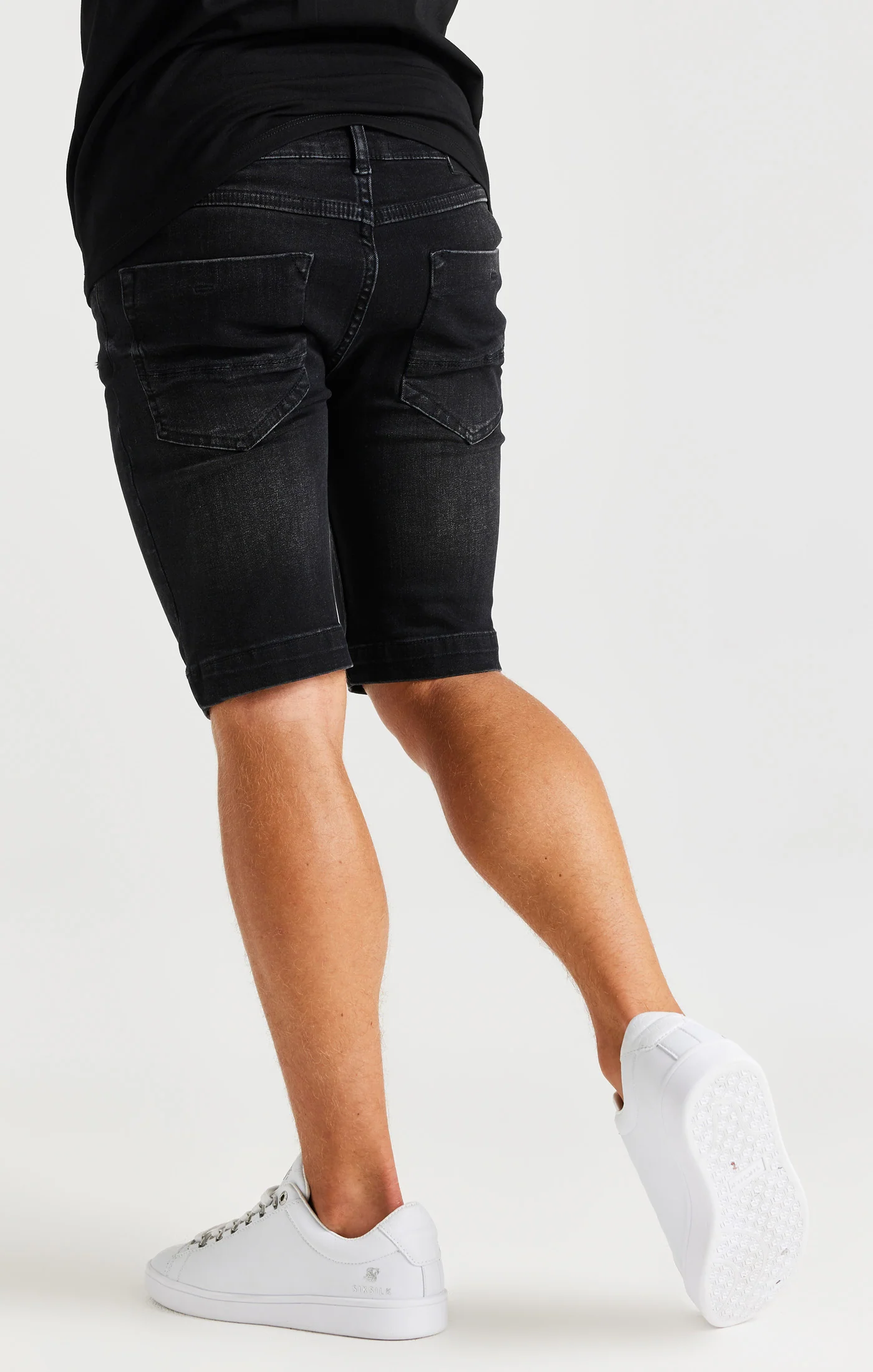 Boys Black Distressed Denim Short - Image 2