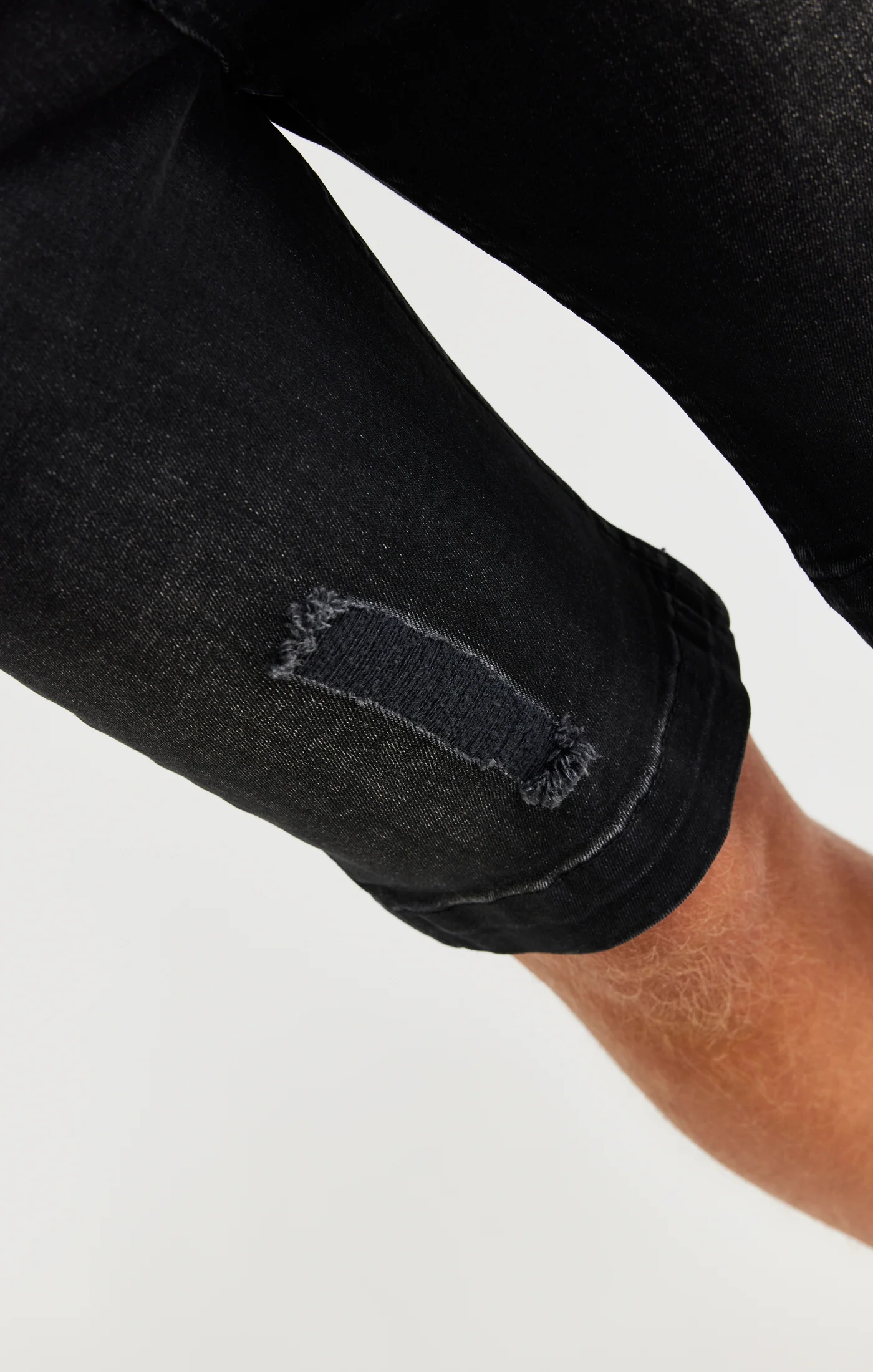 Boys Black Distressed Denim Short - Image 3