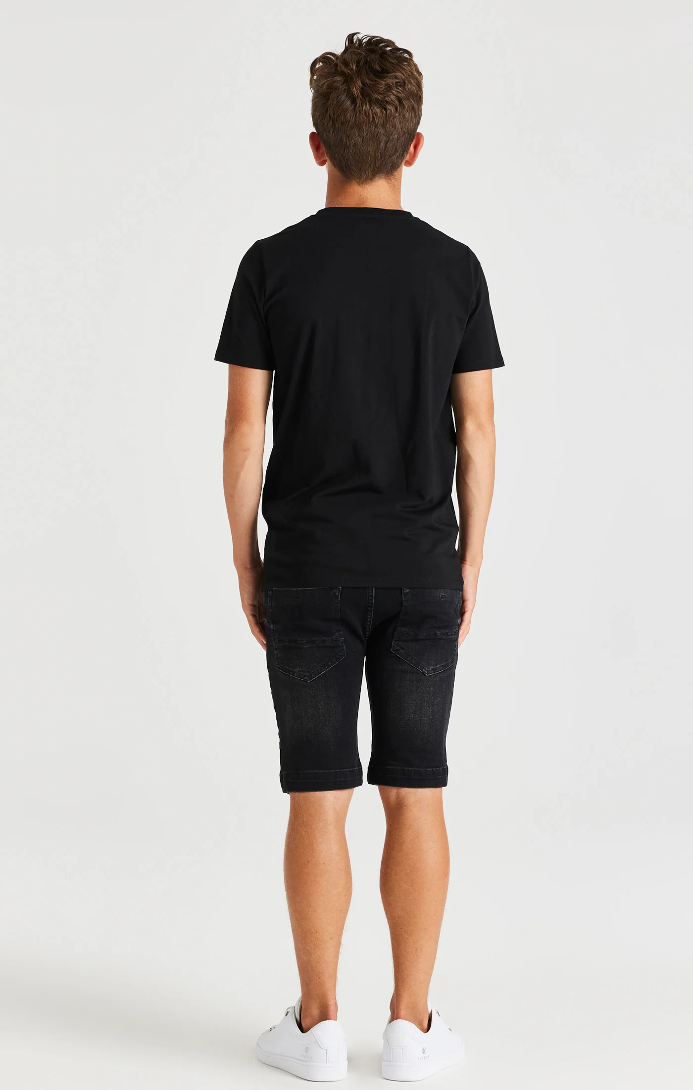 Boys Black Distressed Denim Short - Image 5