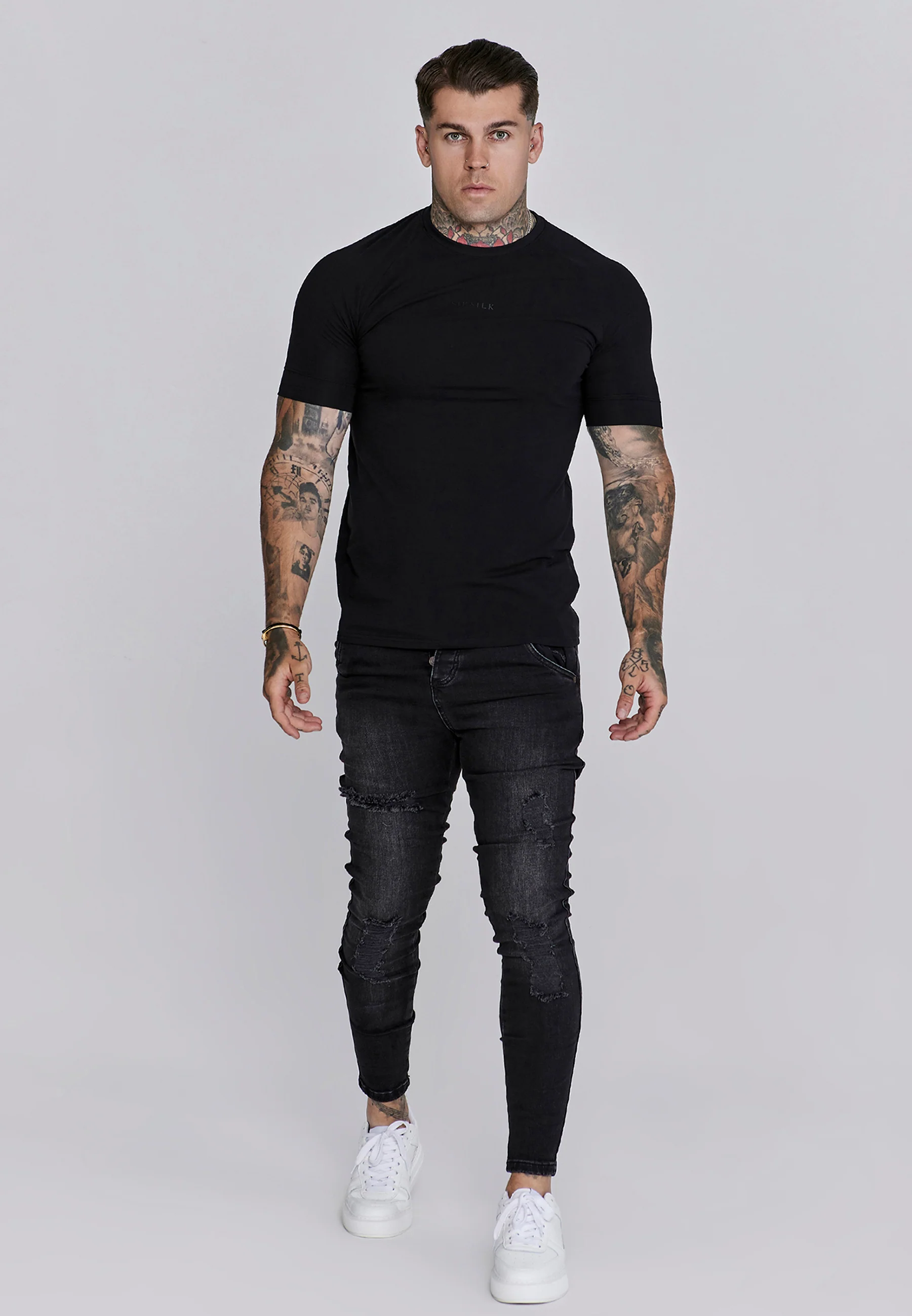 Black Washed Essential Distressed Skinny Jean - Image 2