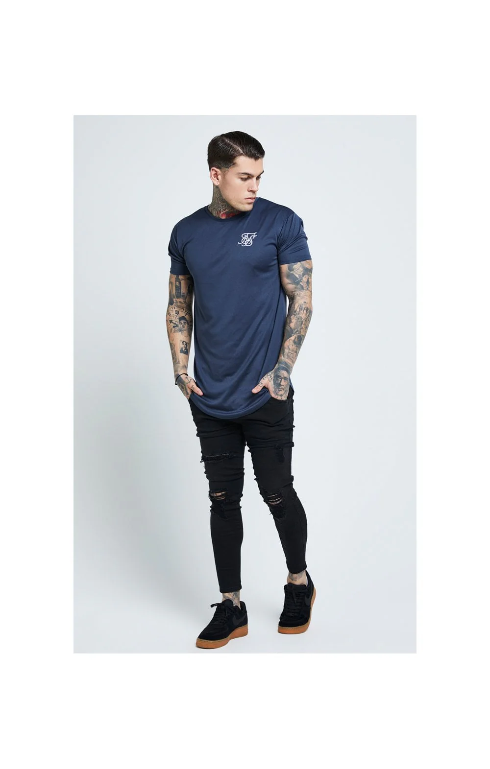 SikSilk Distressed Skinny Jeans – Black - Image 4
