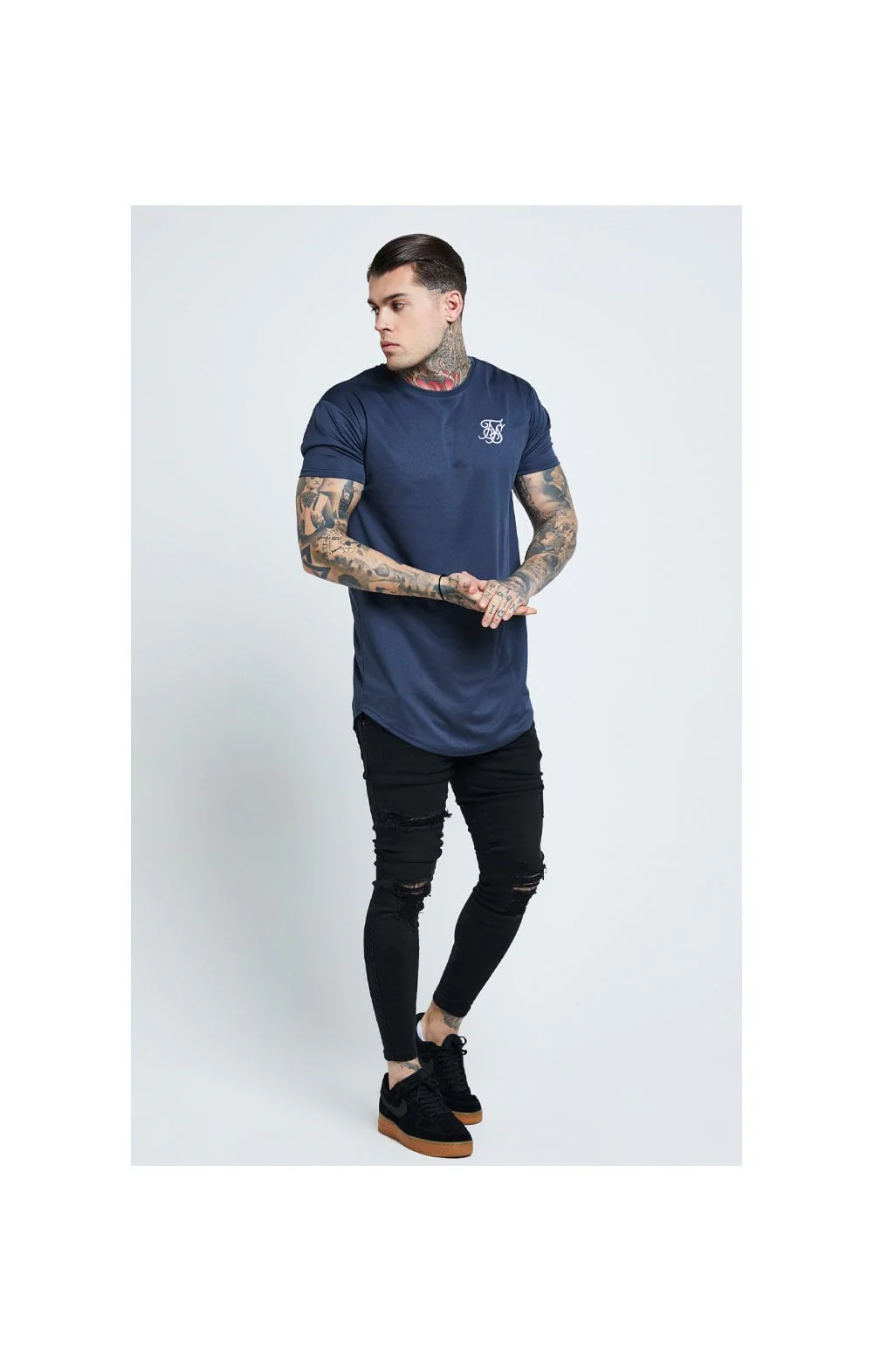 SikSilk Distressed Skinny Jeans – Black - Image 5