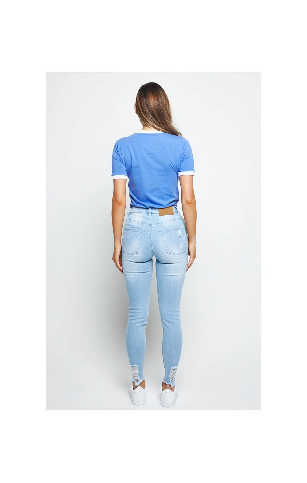 SikSilk Distressed Skinny Jeans - Ice Blue - Image 6