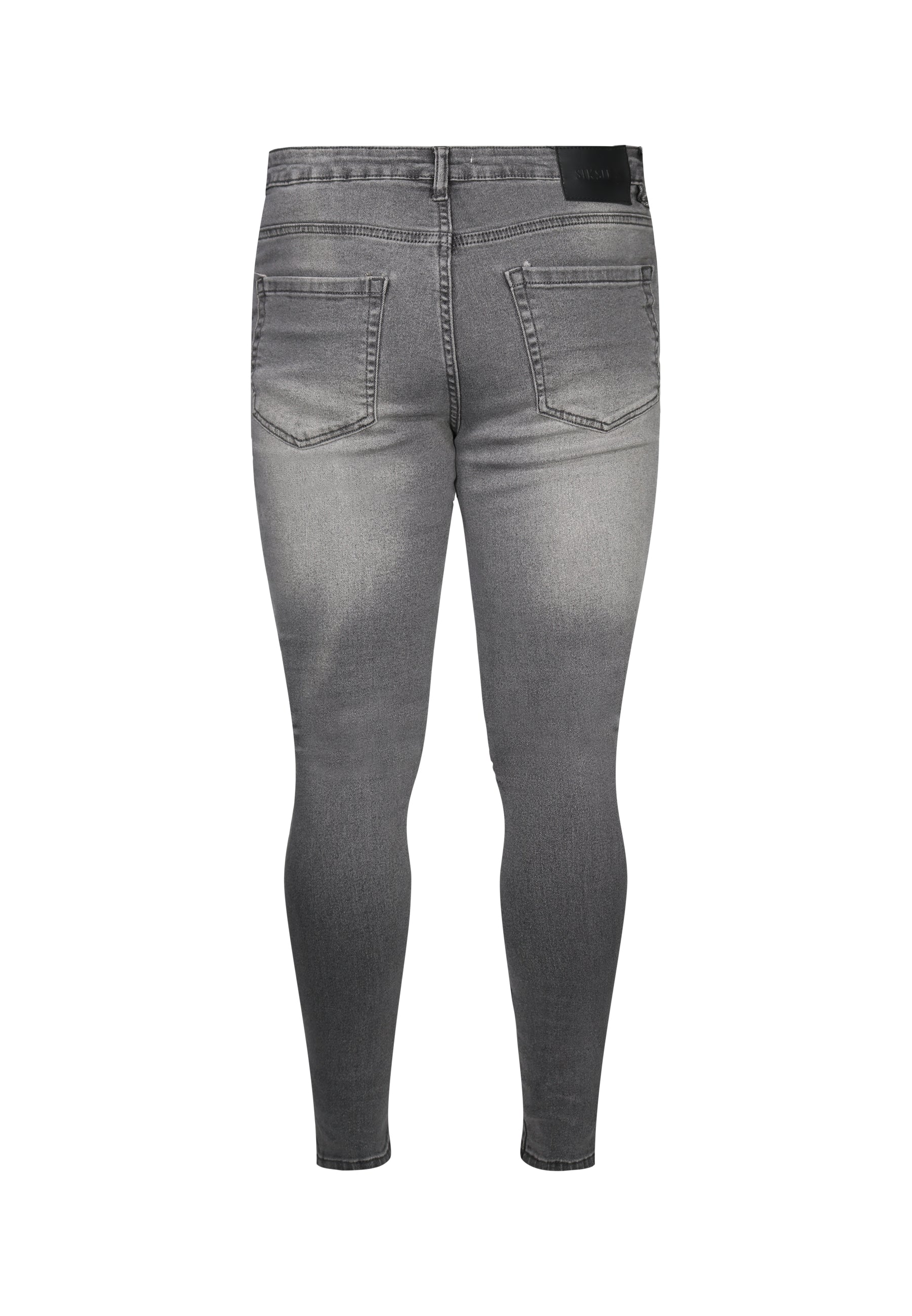 Grey Distressed Skinny Jeans - Image 7