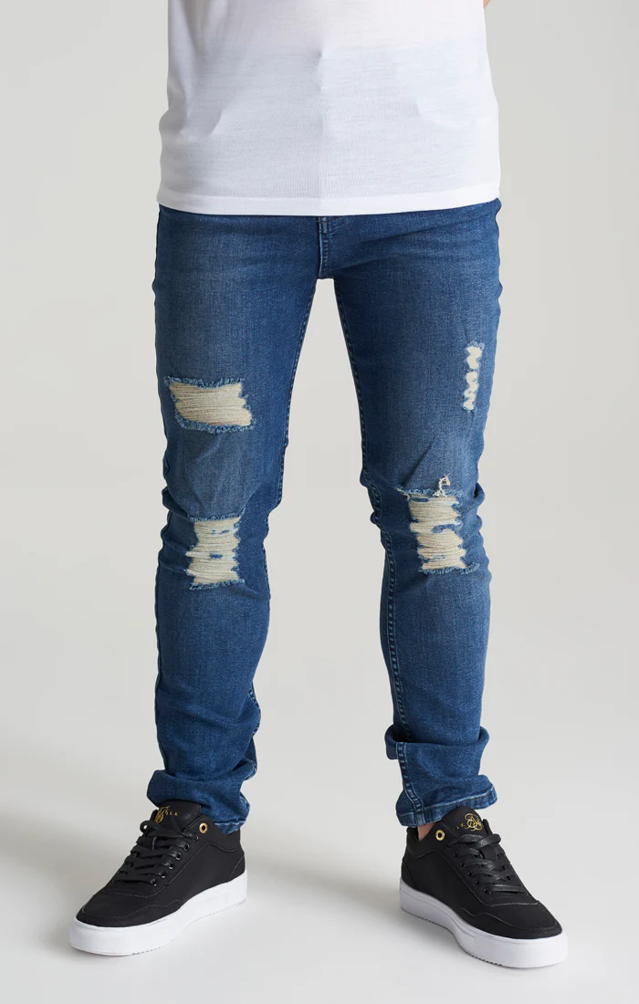 Boys Midstone Distressed Slim Denim Jean