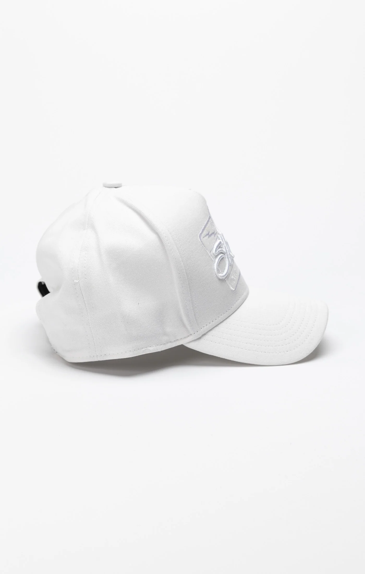 White Distressed Volt Patch Trucker Cap - Image 3