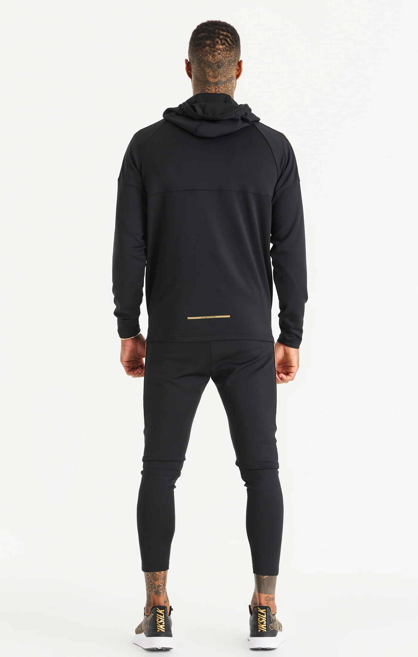 Black Sports Zip Through Tape Hoodie - Image 5