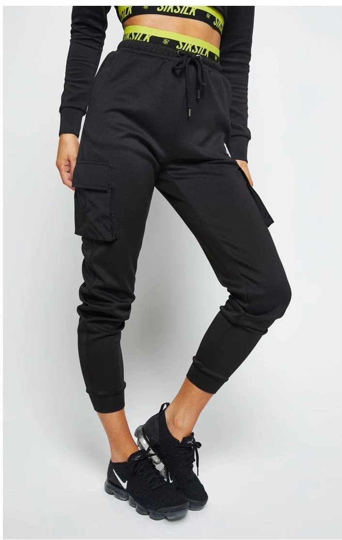 SikSilk Divergent Cargo Joggers - Black - Image 3