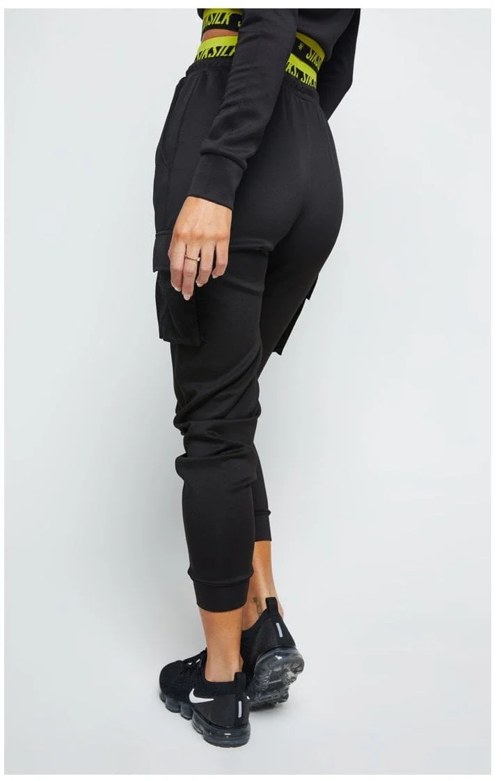 SikSilk Divergent Cargo Joggers - Black - Image 4