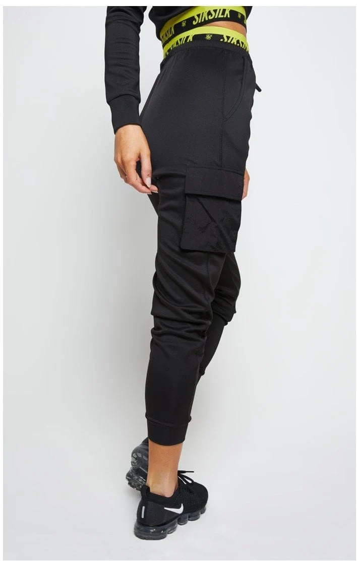 SikSilk Divergent Cargo Joggers - Black - Image 5