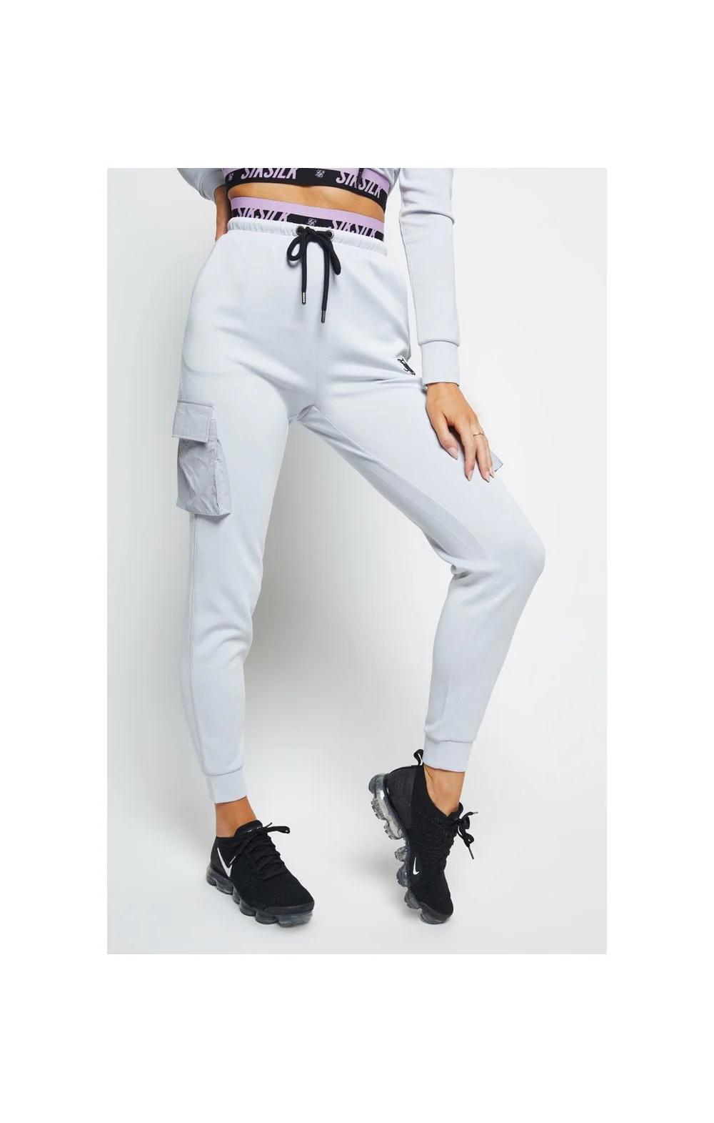 SikSilk Divergent Cargo Joggers - Grey - Image 4