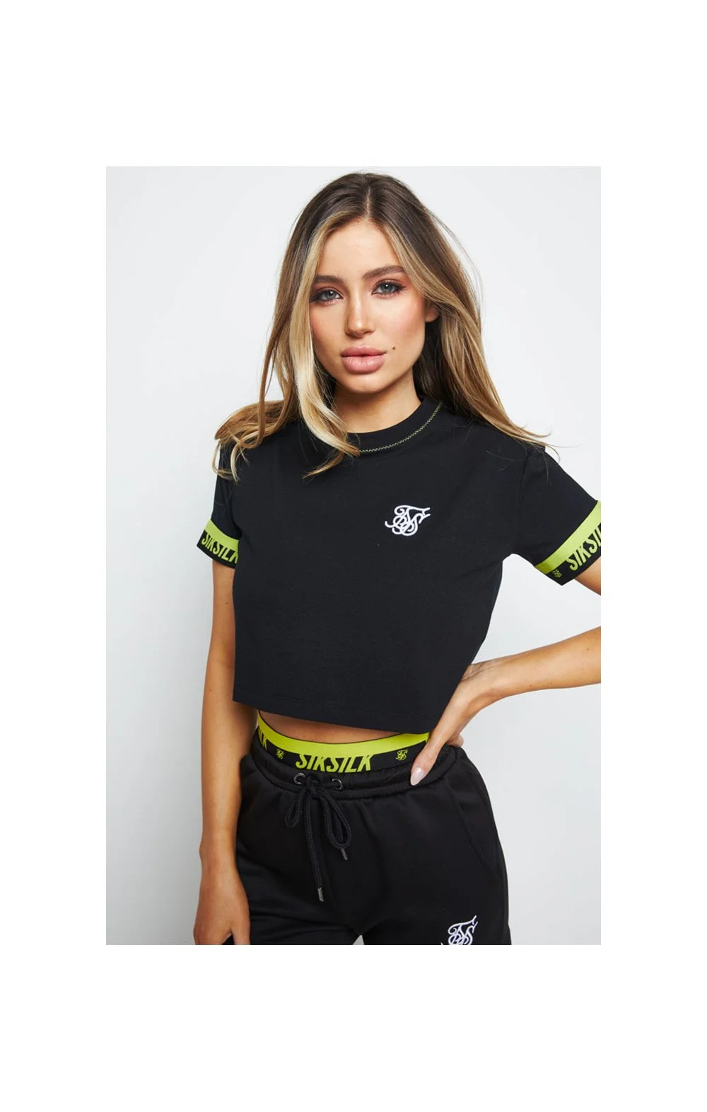 SikSilk Divergent Crop Tee - Black - Image 2