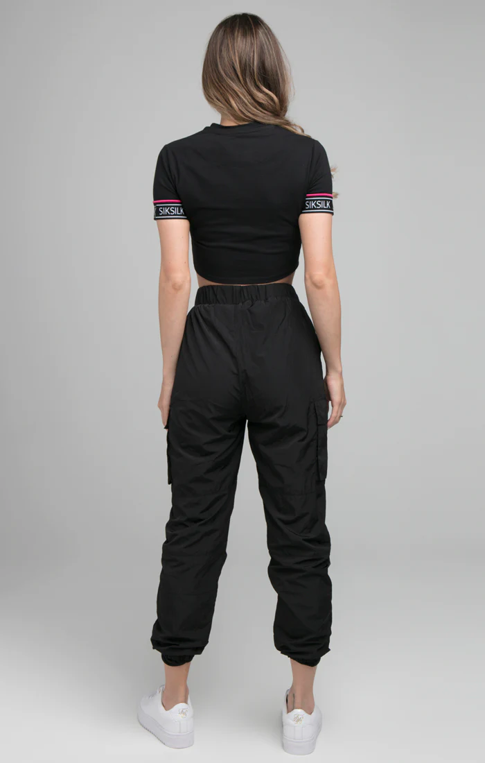 SikSilk Diverse Crop Tee - Black - Image 5