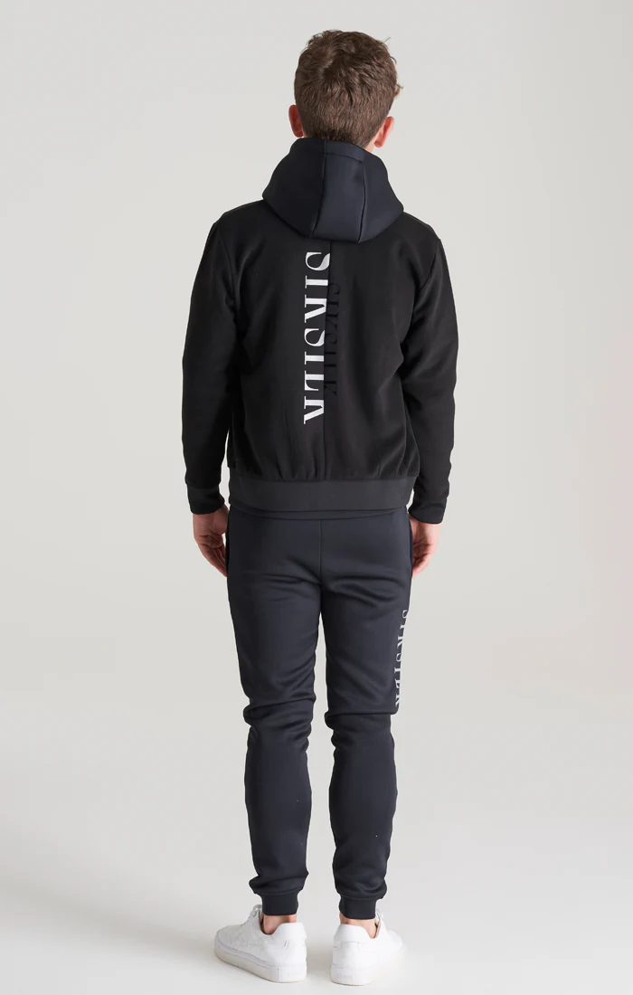 Boys Black Metallic Logo Bomber - Image 6