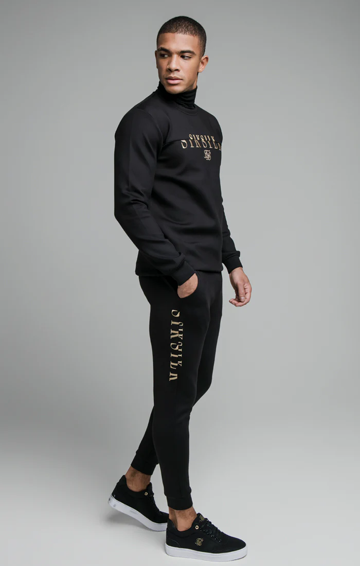 SikSilk Division Crew Neck Sweater - Black - Image 3