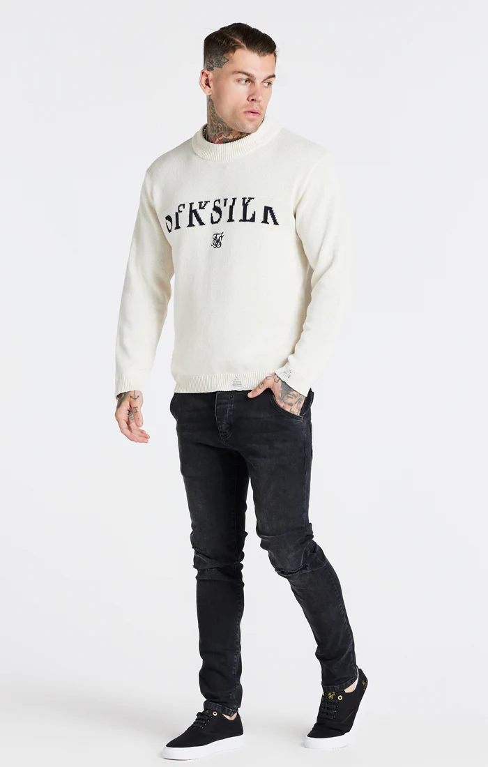 Ecru Division Knit Sweatshirt - Image 4