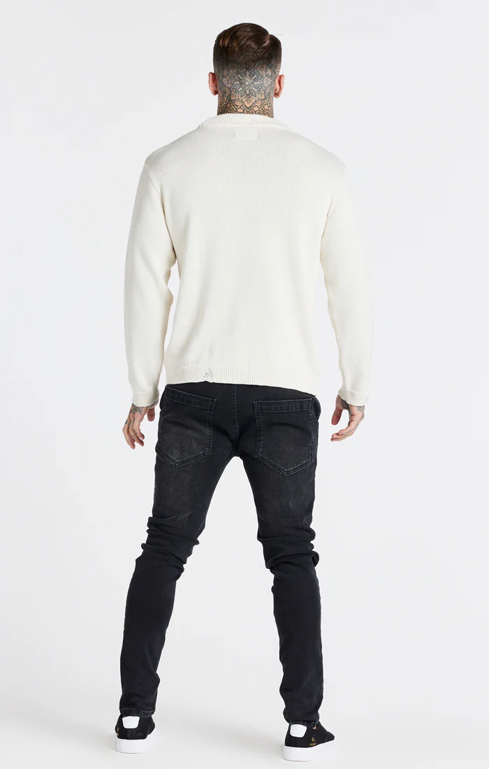 Ecru Division Knit Sweatshirt - Image 5